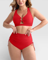 Pear Shapewear Amalfi High Rise Bikini Set Red 2