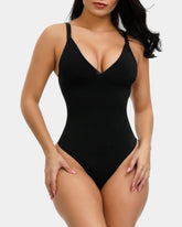 Pear Shapewear Aria Plunge Thong Bodysuit Carbon Black 1