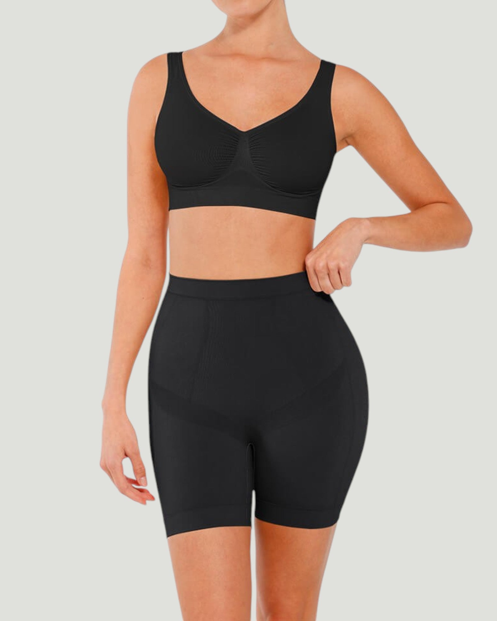 Pear Shapewear Ayla Mid-Thigh Short Carbon Black 1