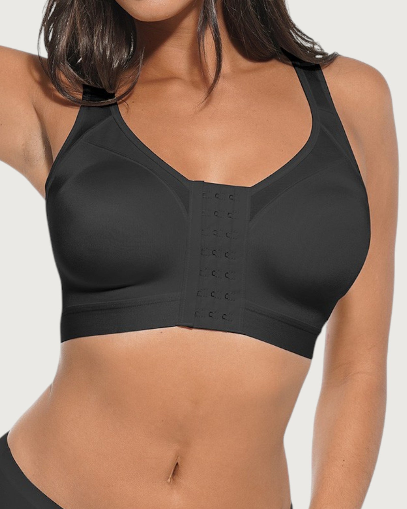 Pear Shapewear Blair Full Coverage Front-Closure Bra Carbon Black 3