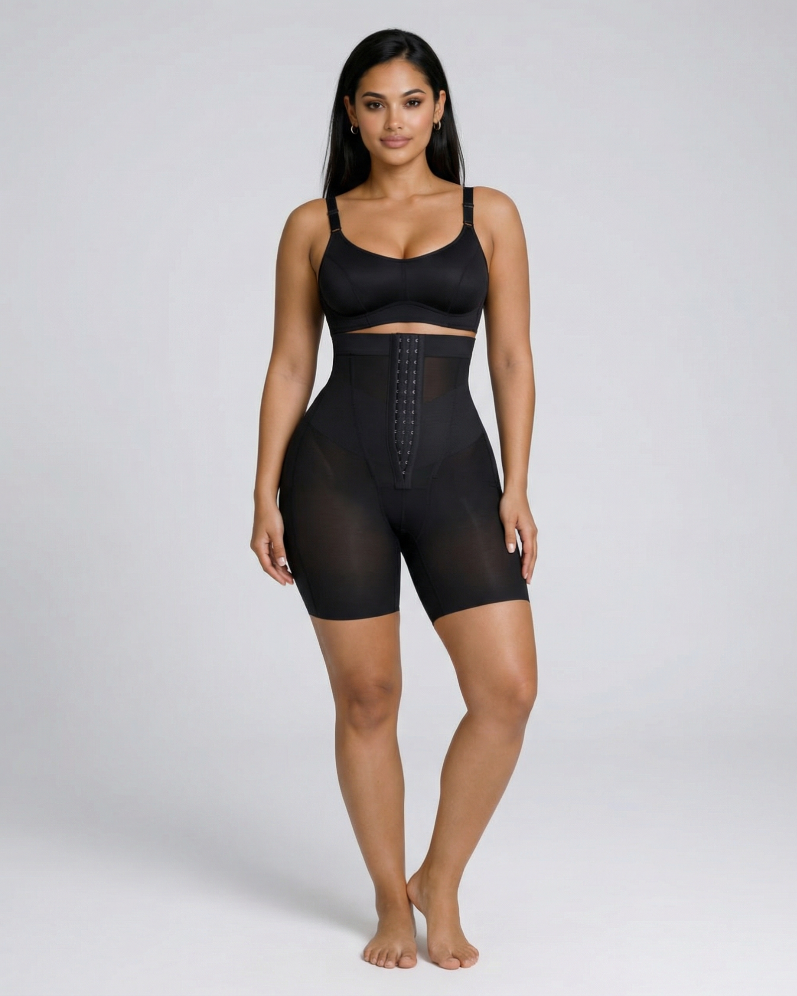Pear Shapewear Celine High-Waist Mid-Thigh Short Carbon Black 13
