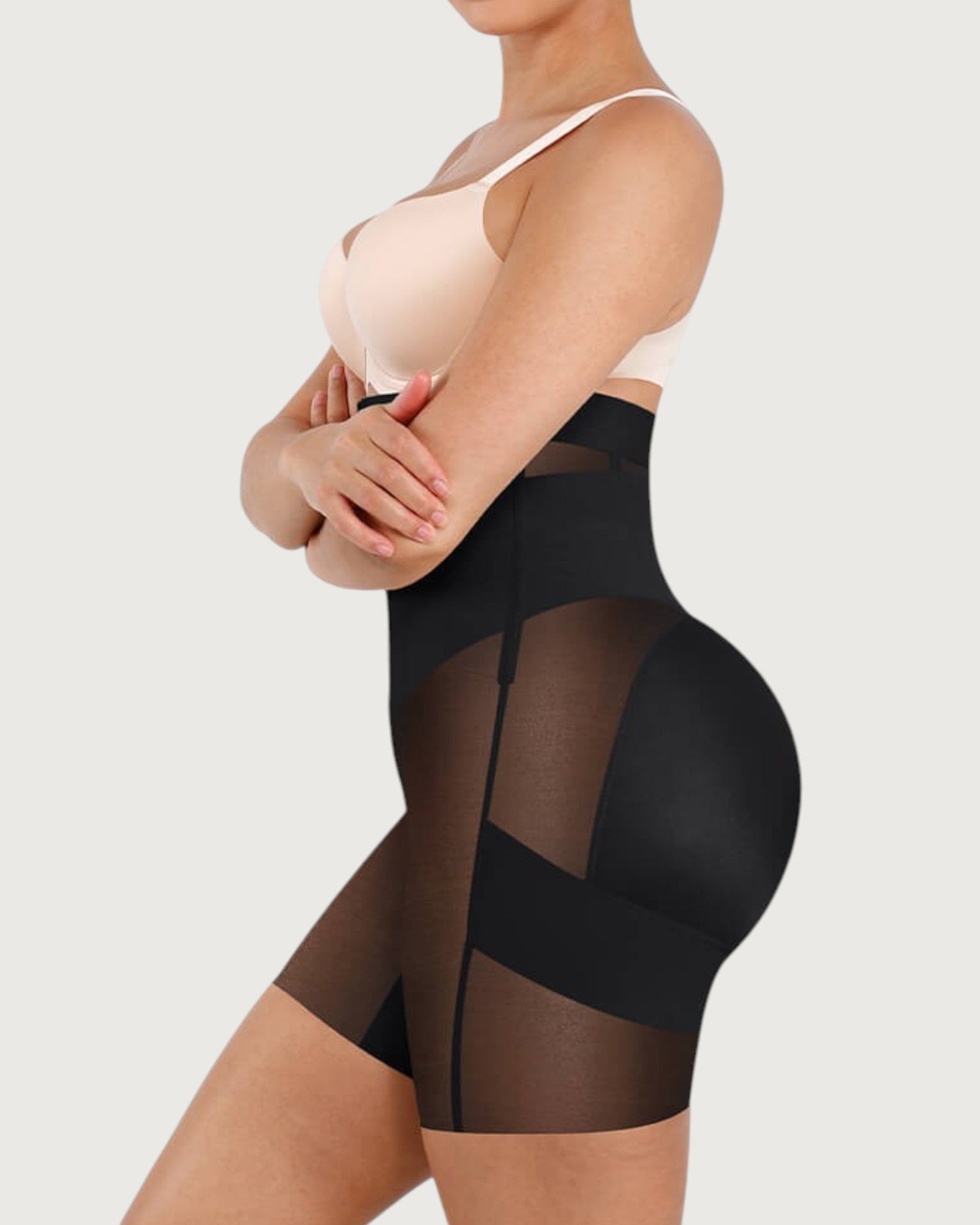 Pear Shapewear Celine High-Waist Mid-Thigh Short Carbon Black 2