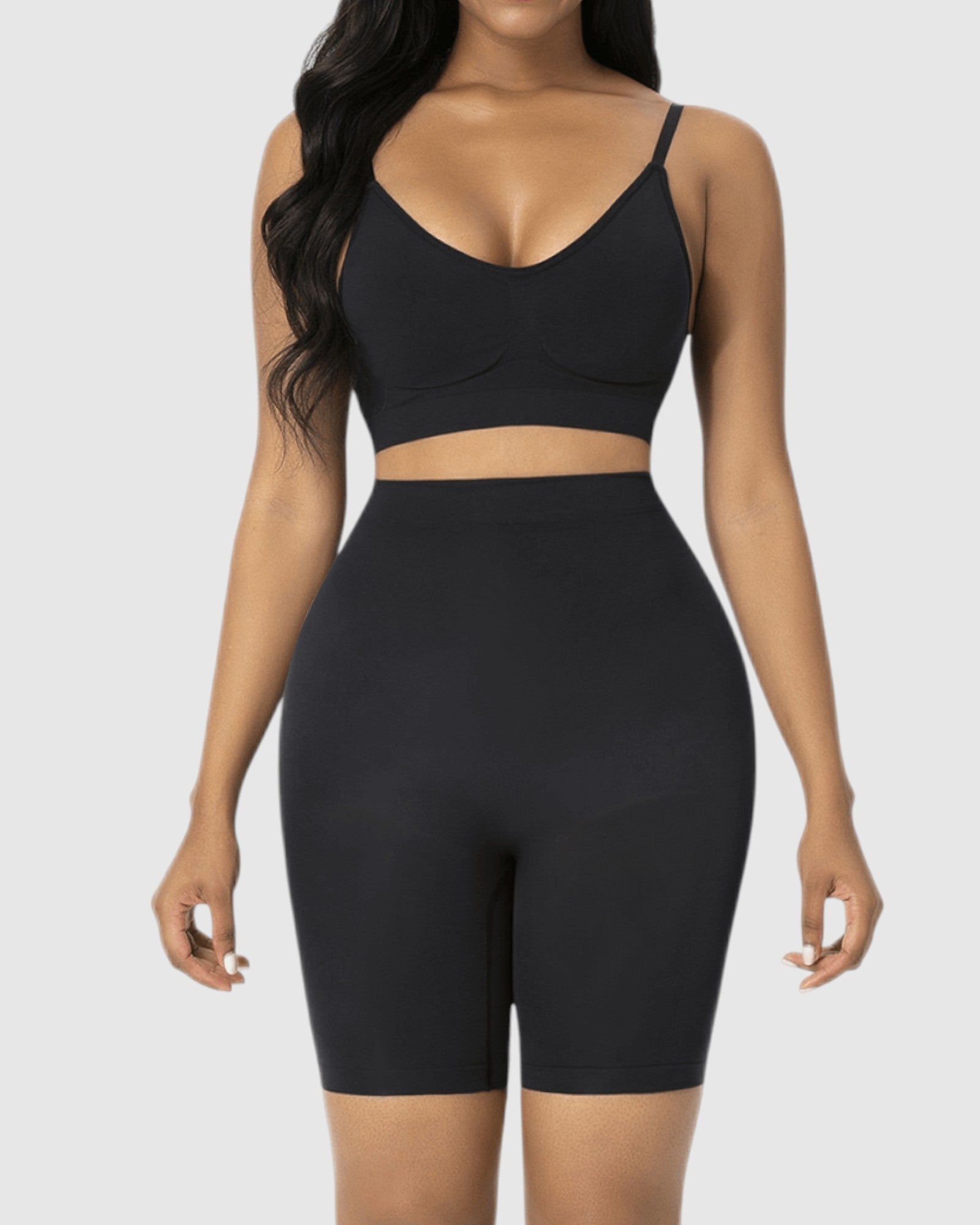 Pear Shapewear Gabie High-Waist Mid-Thigh Short Carbon Black 1