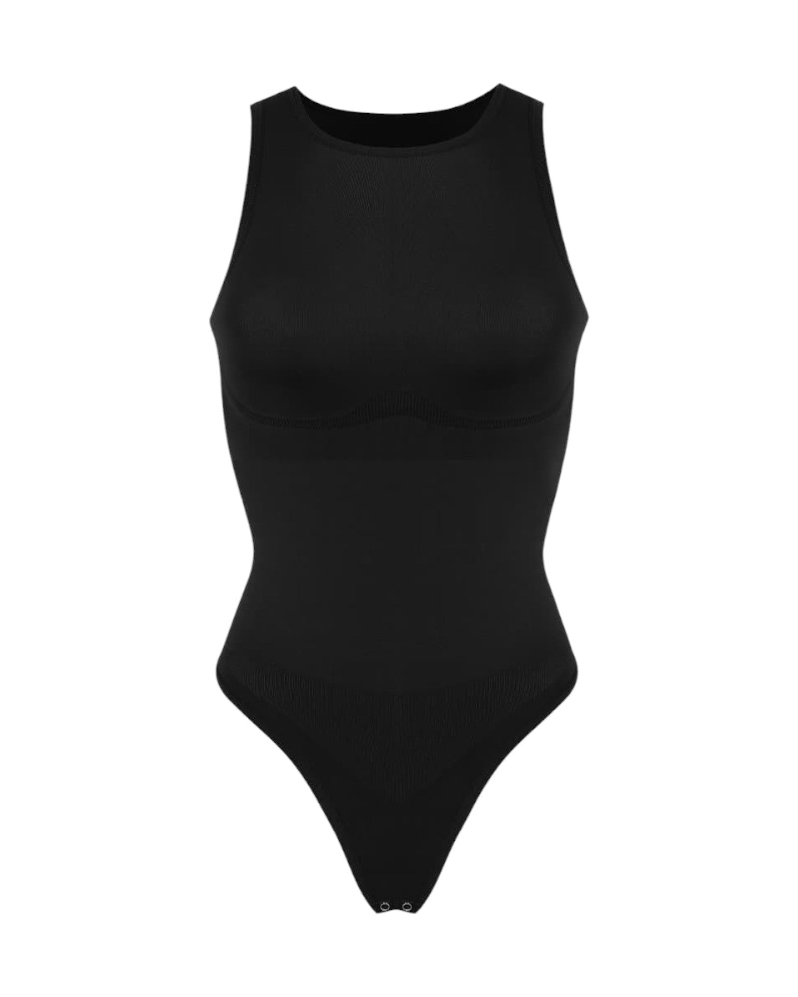 Pear Shapewear Gia Crew Neck Thong Bodysuit Carbon Black 2