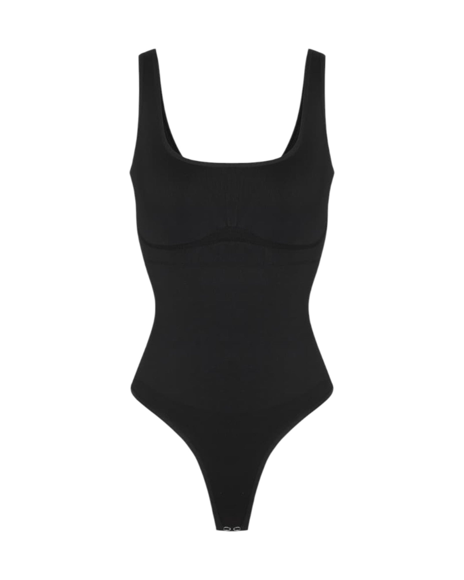 Pear Shapewear Gia Scoop Neck Thong Bodysuit Carbon Black 2
