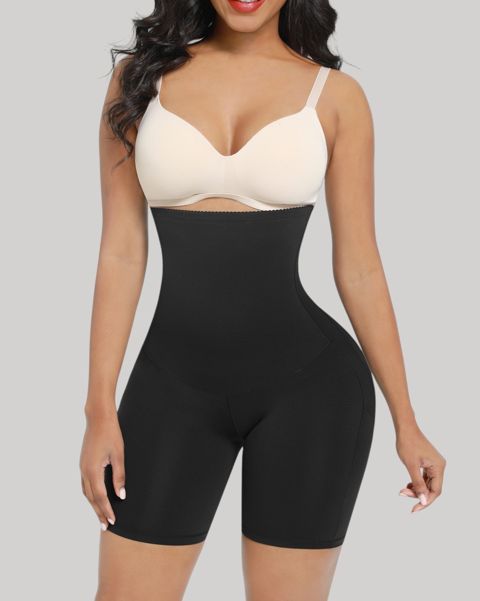 Pear Shapewear Hannah High-Waist Mid-Thigh Short Carbon Black 1