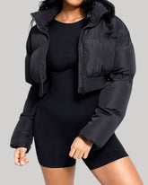 Pear Shapewear Harper Scoop Back Mid-Thigh Bodysuit Carbon Black 1