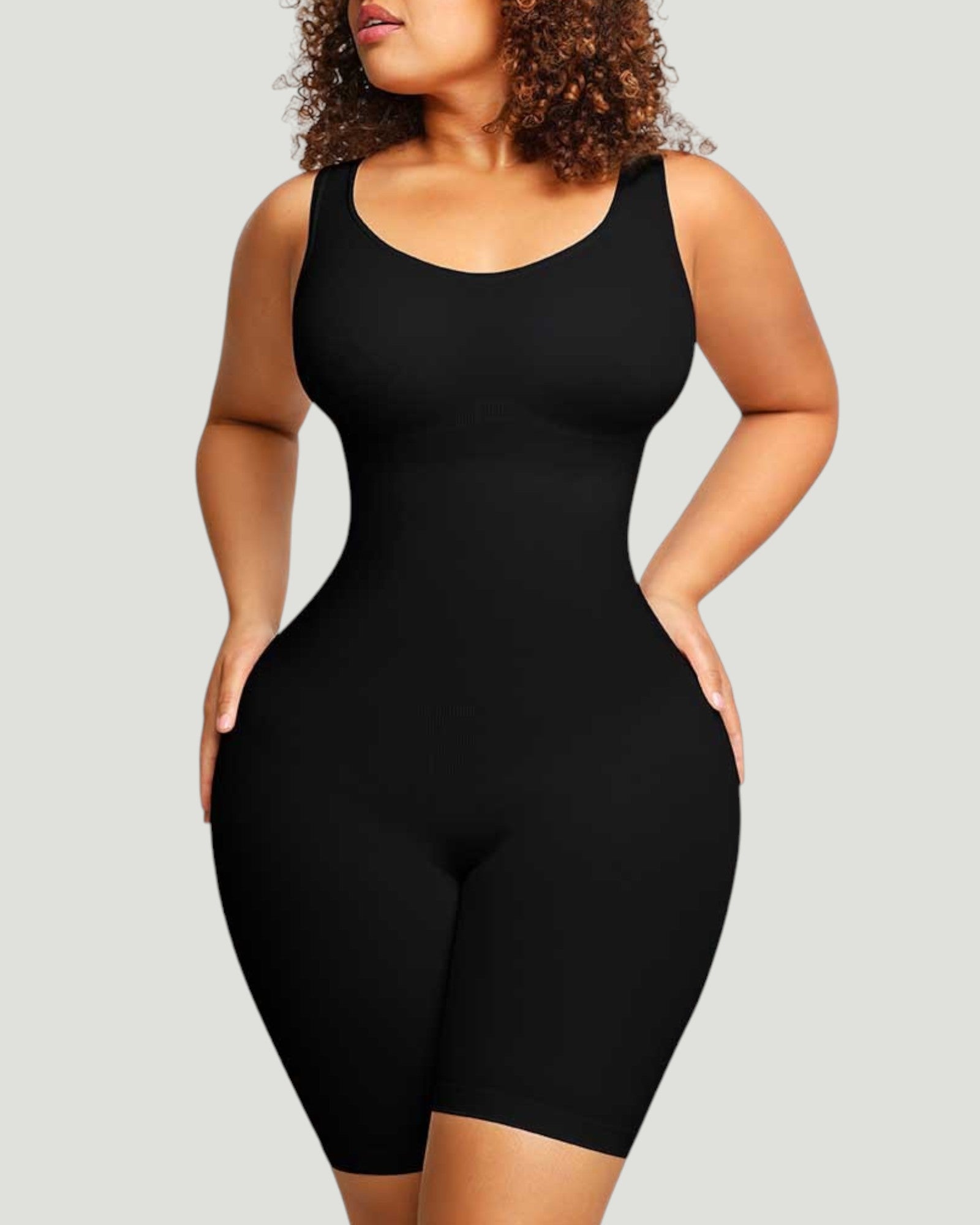 Pear Shapewear Khloe Mid-Thigh Bodysuit Carbon Black 1