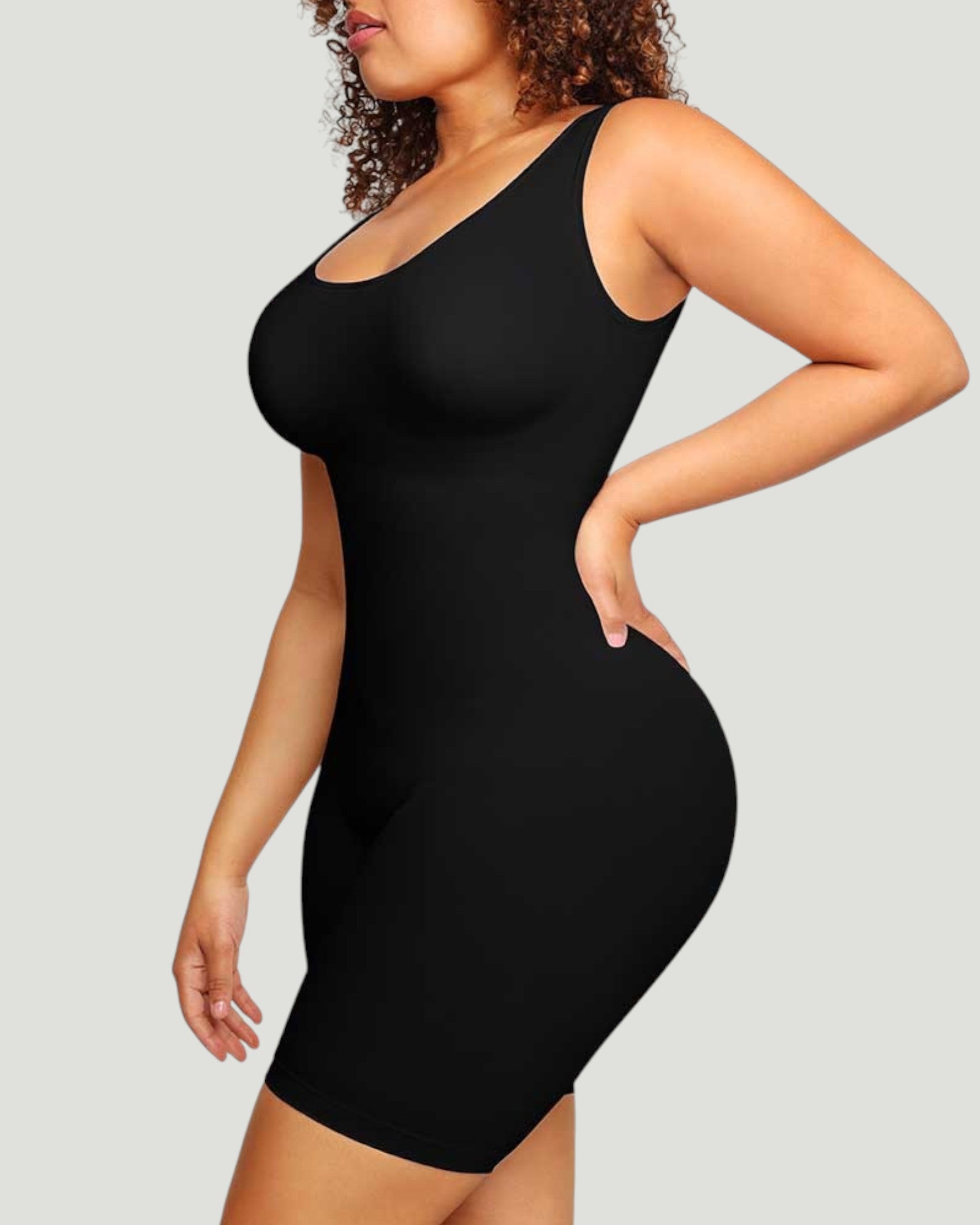 Pear Shapewear Khloe Mid-Thigh Bodysuit Carbon Black 3