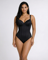 Pear Shapewear Macie Underwire Thong Bodysuit Carbon Black 5