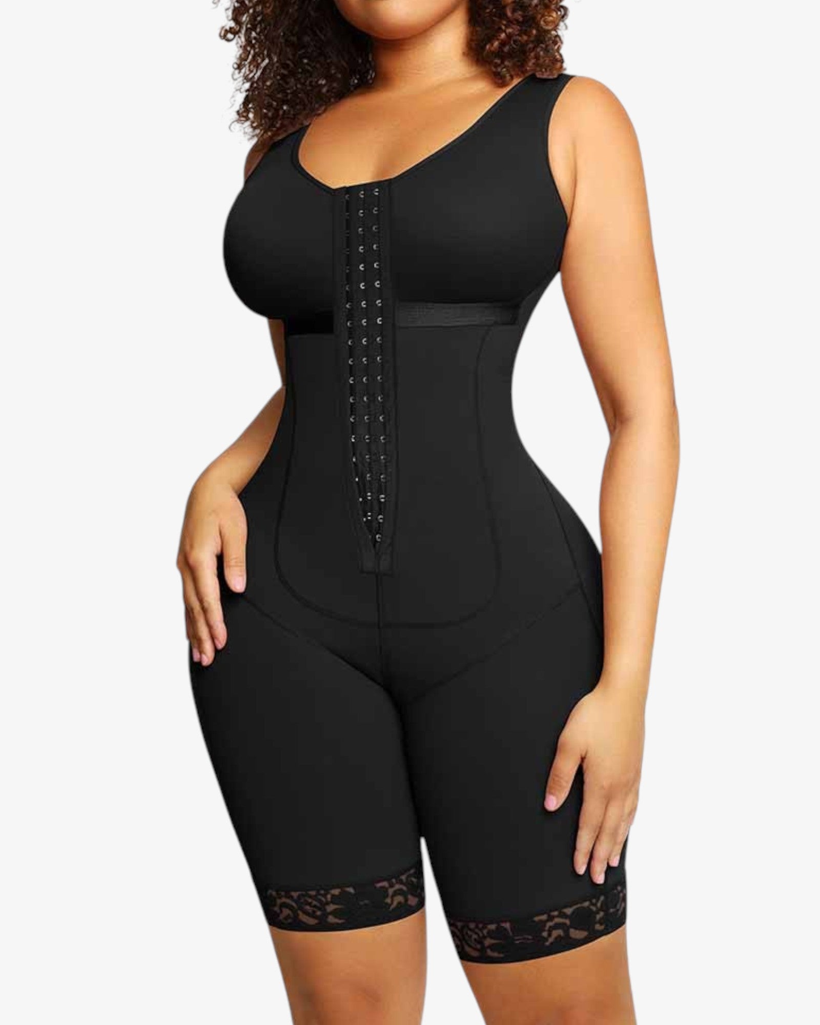 Pear Shapewear Madelyn Mid-Thigh Bodysuit Carbon Black 1