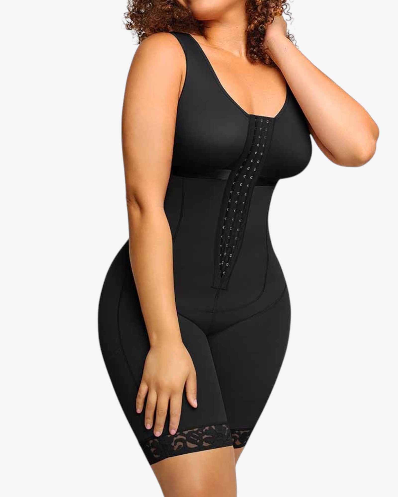 Pear Shapewear Madelyn Mid-Thigh Bodysuit Carbon Black 3