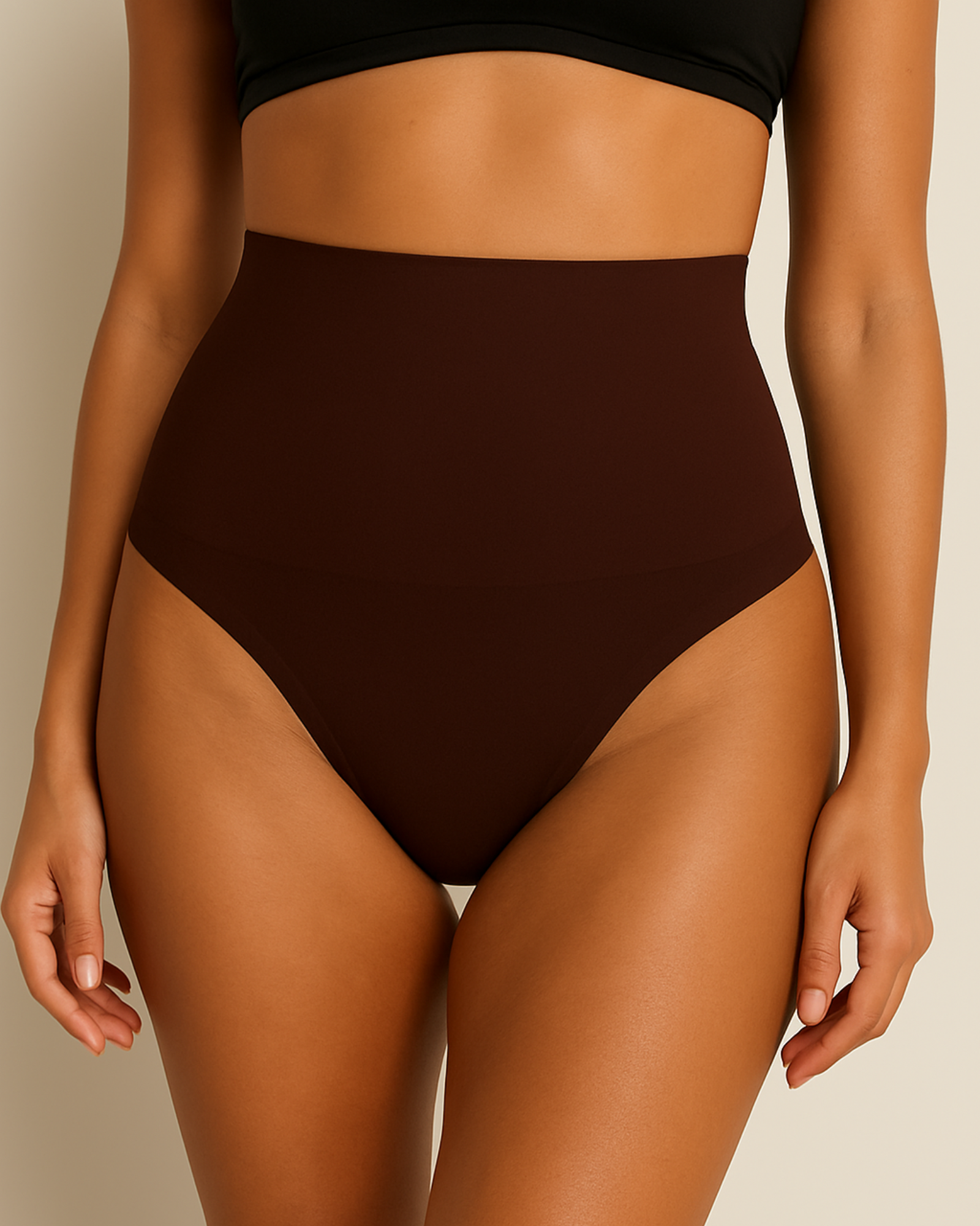 Pear Shapewear Maya High-Waist Thong Brown 3 Pack