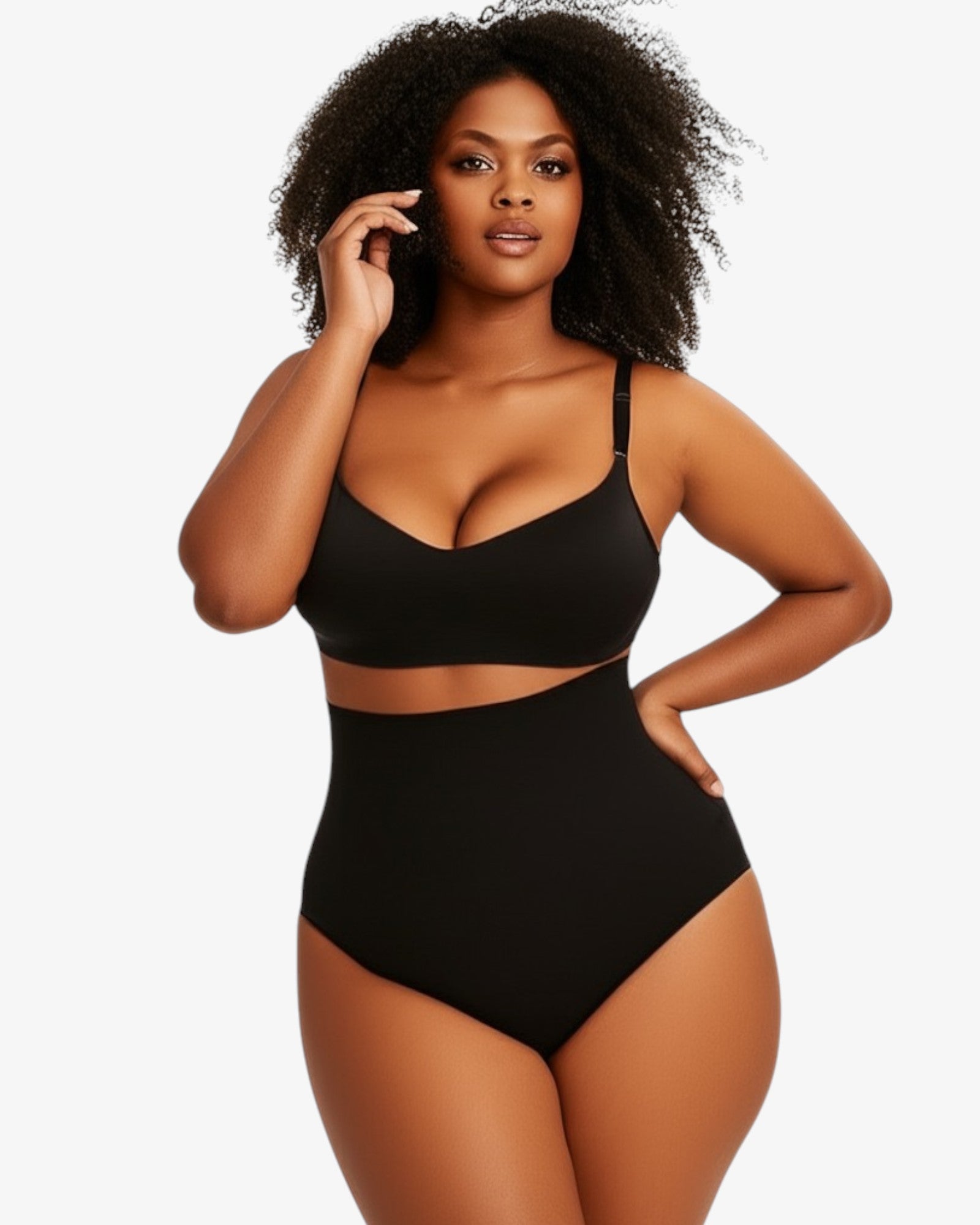 Pear Shapewear Maya High-Waist Thong Carbon Black 1