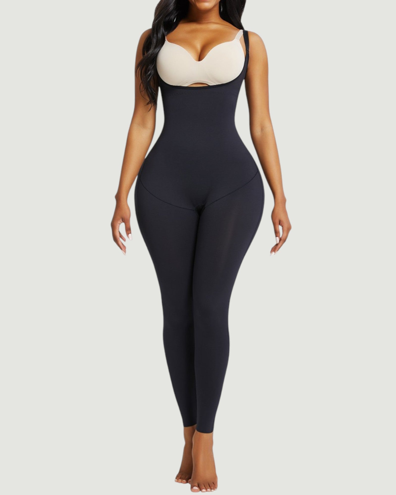 Pear Shapewear Naomi Open-Bust Bodysuit Carbon Black 1