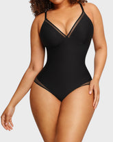 Pear Shapewear Tayla V-Neck Brief Bodysuit Carbon Black 1