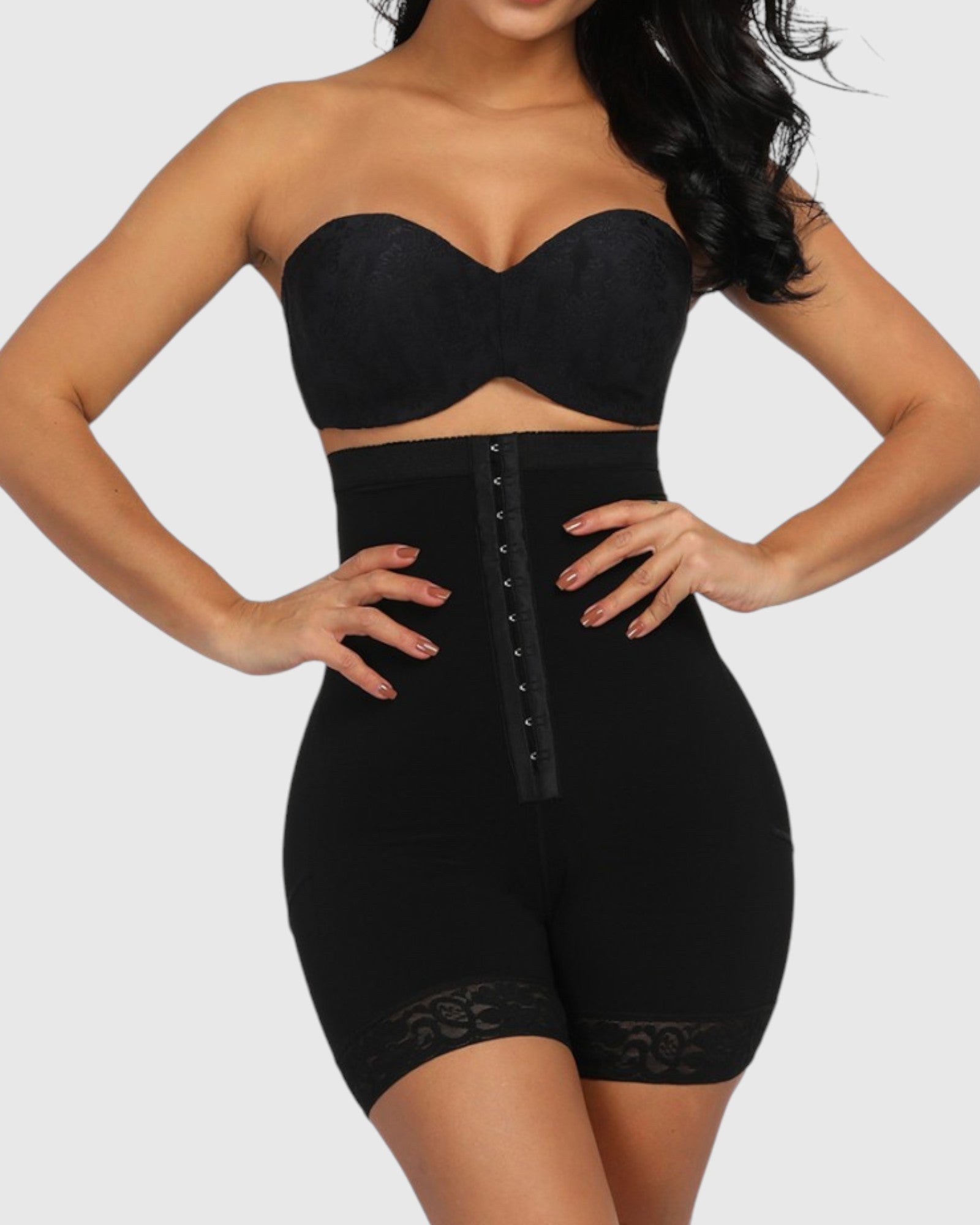 Pear Shapewear Tyler High-Waist Mid-Thigh Short Carbon Black 3
