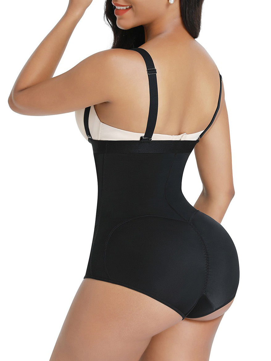 JOYSHAPER Tummy Control Thong Shapewear Bodysuit for Women V Neck Slimming  Body Shaper Waist Trainer Jumpsuit Top Black at  Women's Clothing  store