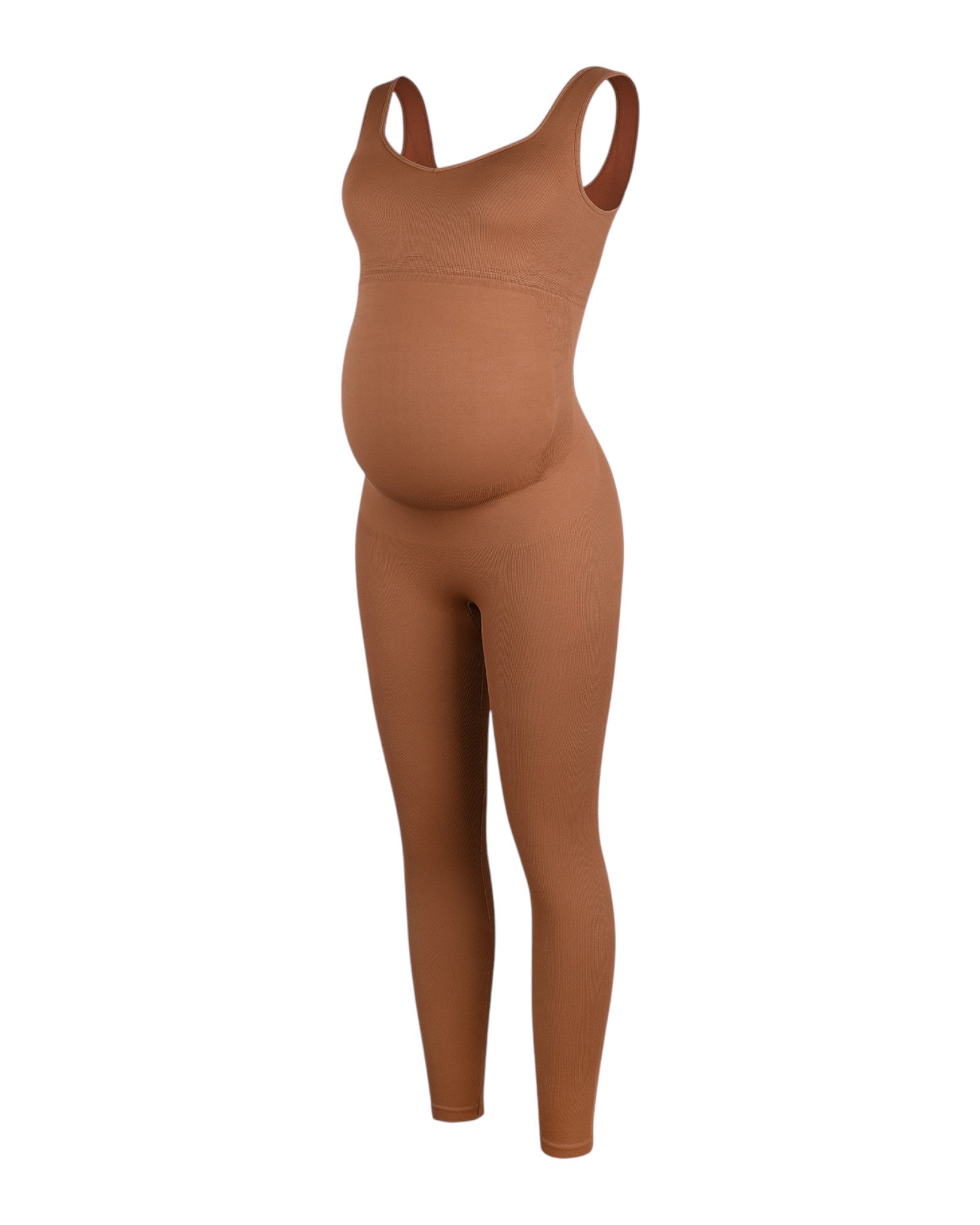 Pear Shapewear Alyssa Maternity Jumpsuit Mocha Brown 3