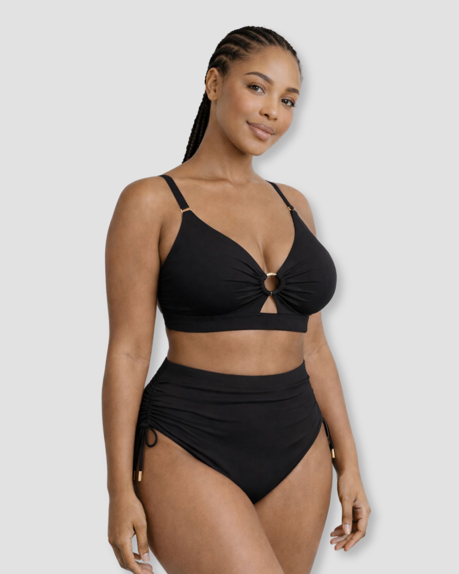 Pear Shapewear Amalfi High Rise Bikini Set Black 15