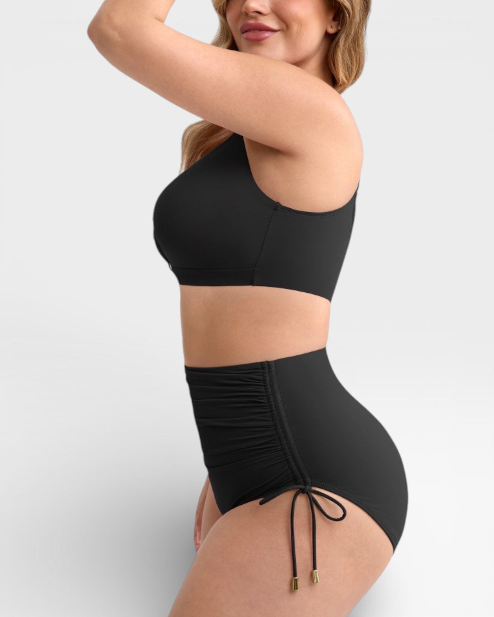 Pear Shapewear Amalfi High Rise Bikini Set Black 2