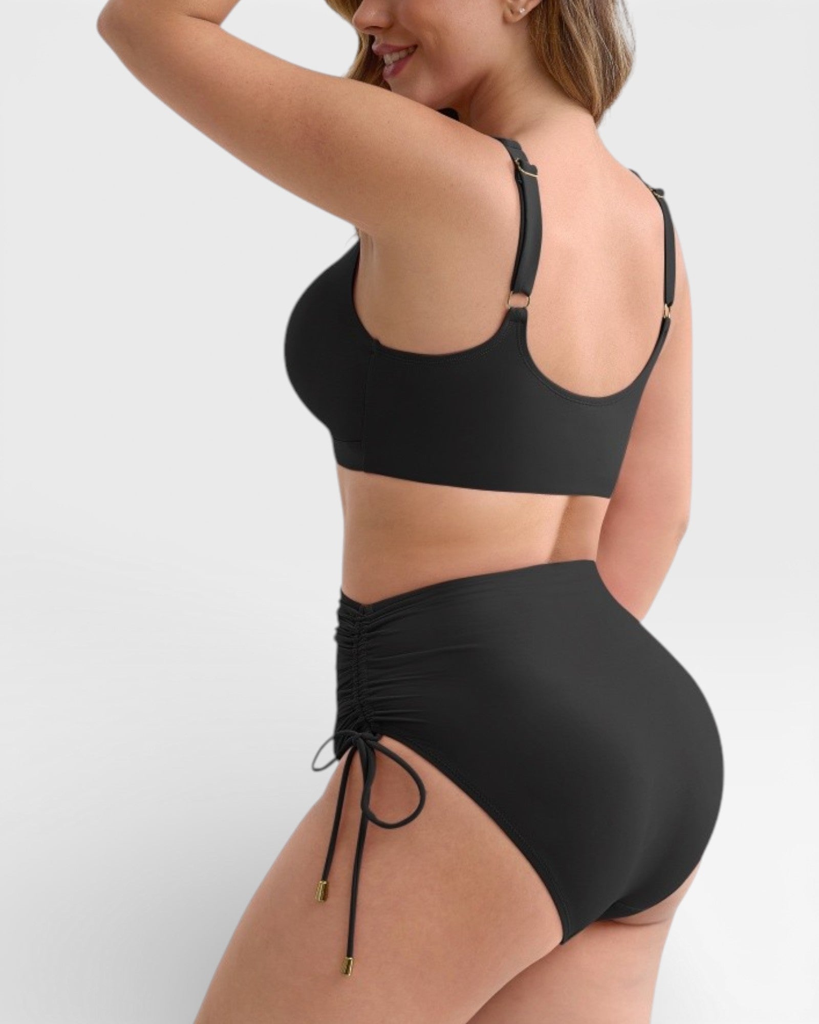 Pear Shapewear Amalfi High Rise Bikini Set Black 9