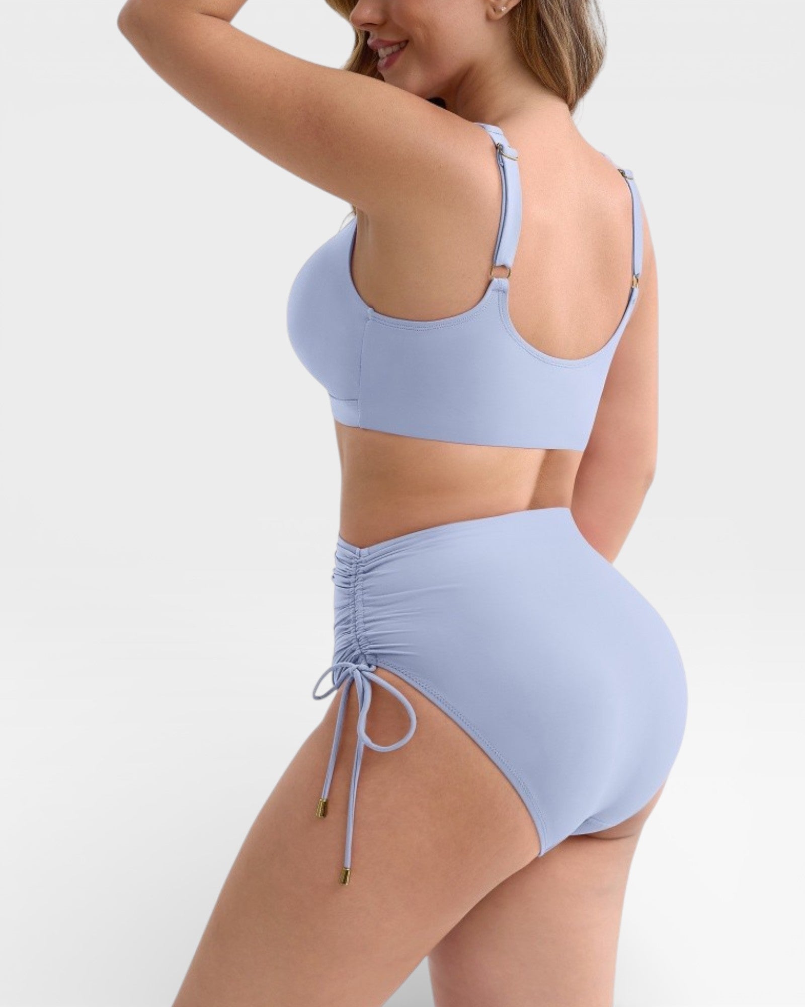 Pear Shapewear Amalfi High Rise Bikini Set Blue 12
