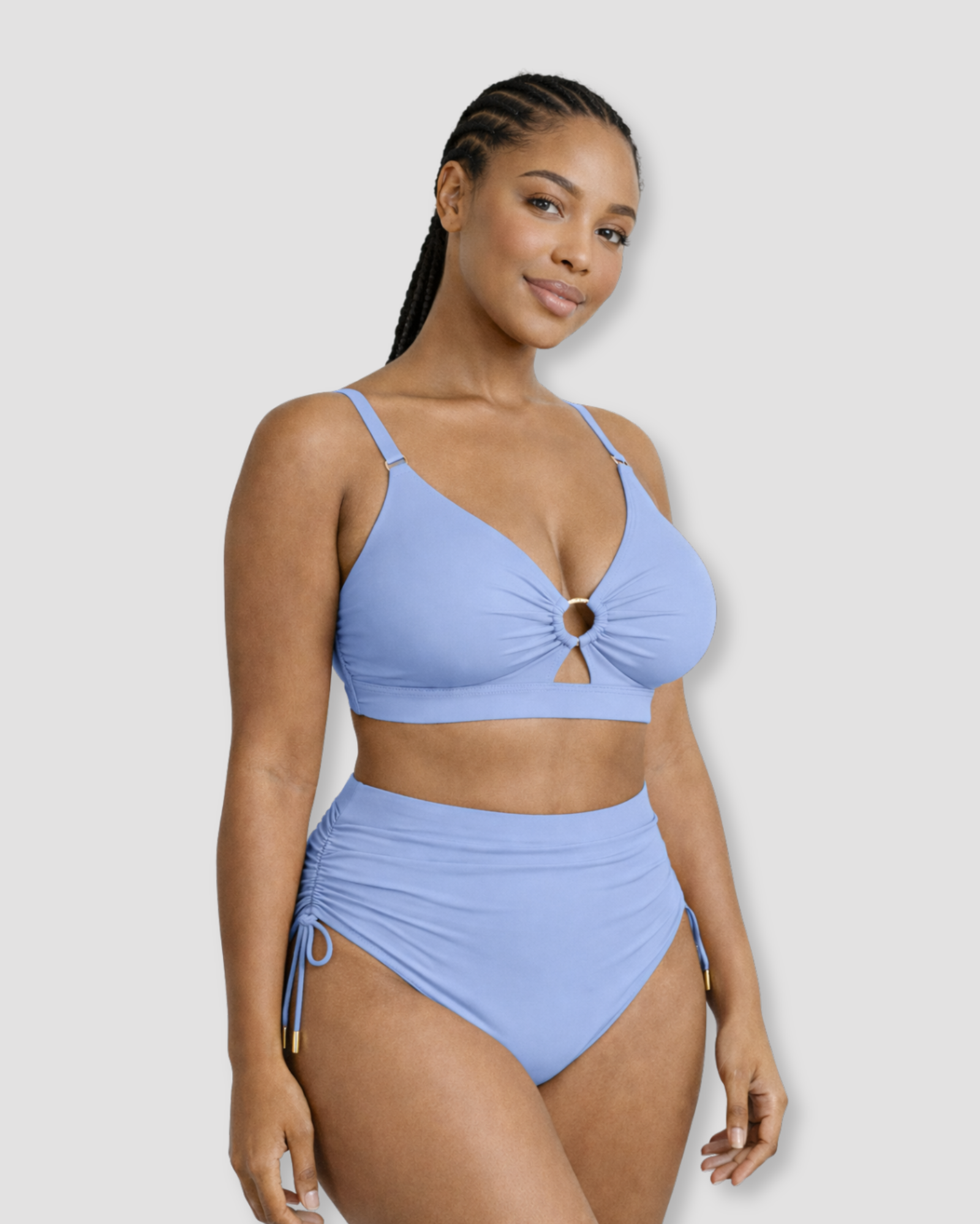 Pear Shapewear Amalfi High Rise Bikini Set Blue 14