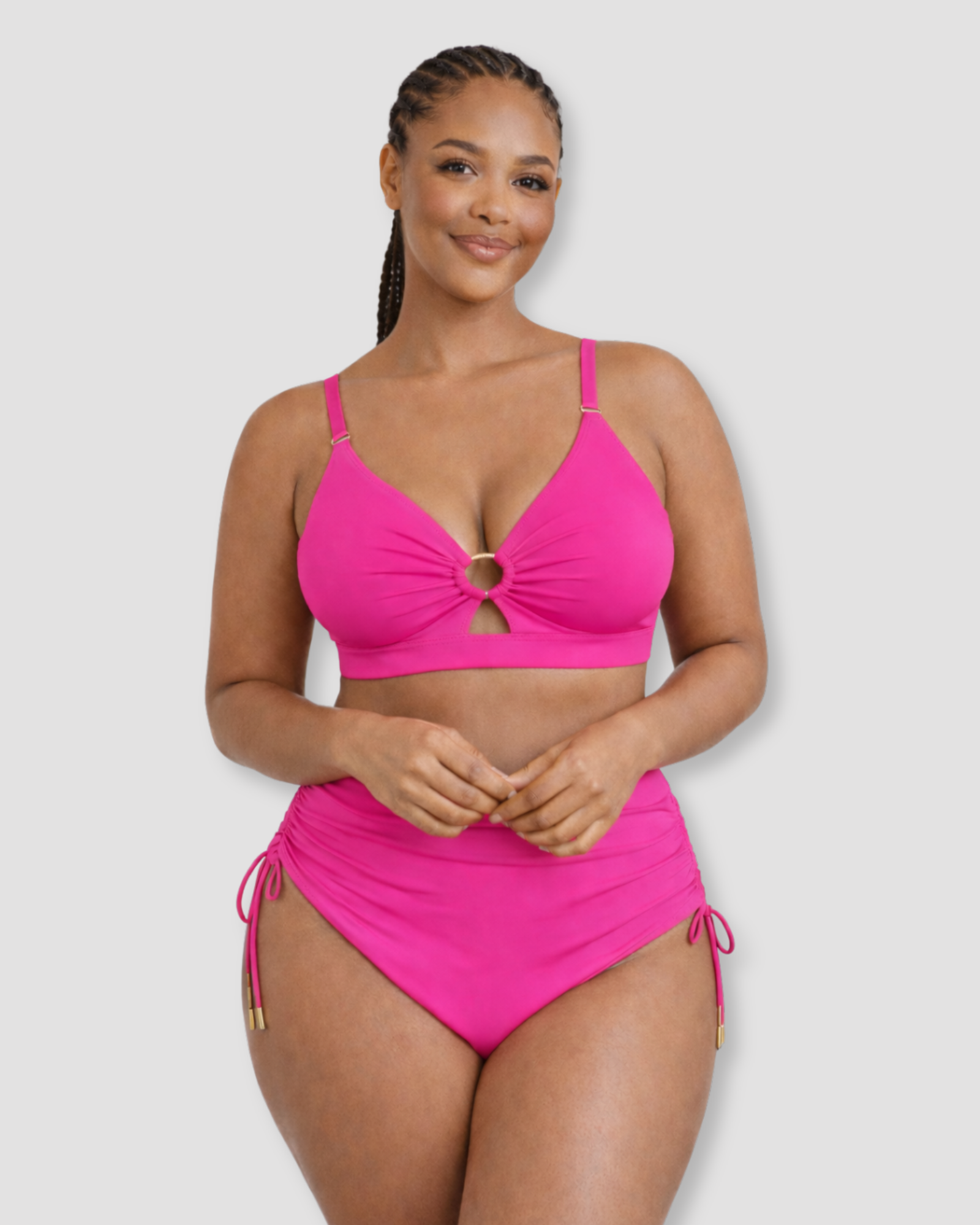 Pear Shapewear Amalfi High Rise Bikini Set Pink 13