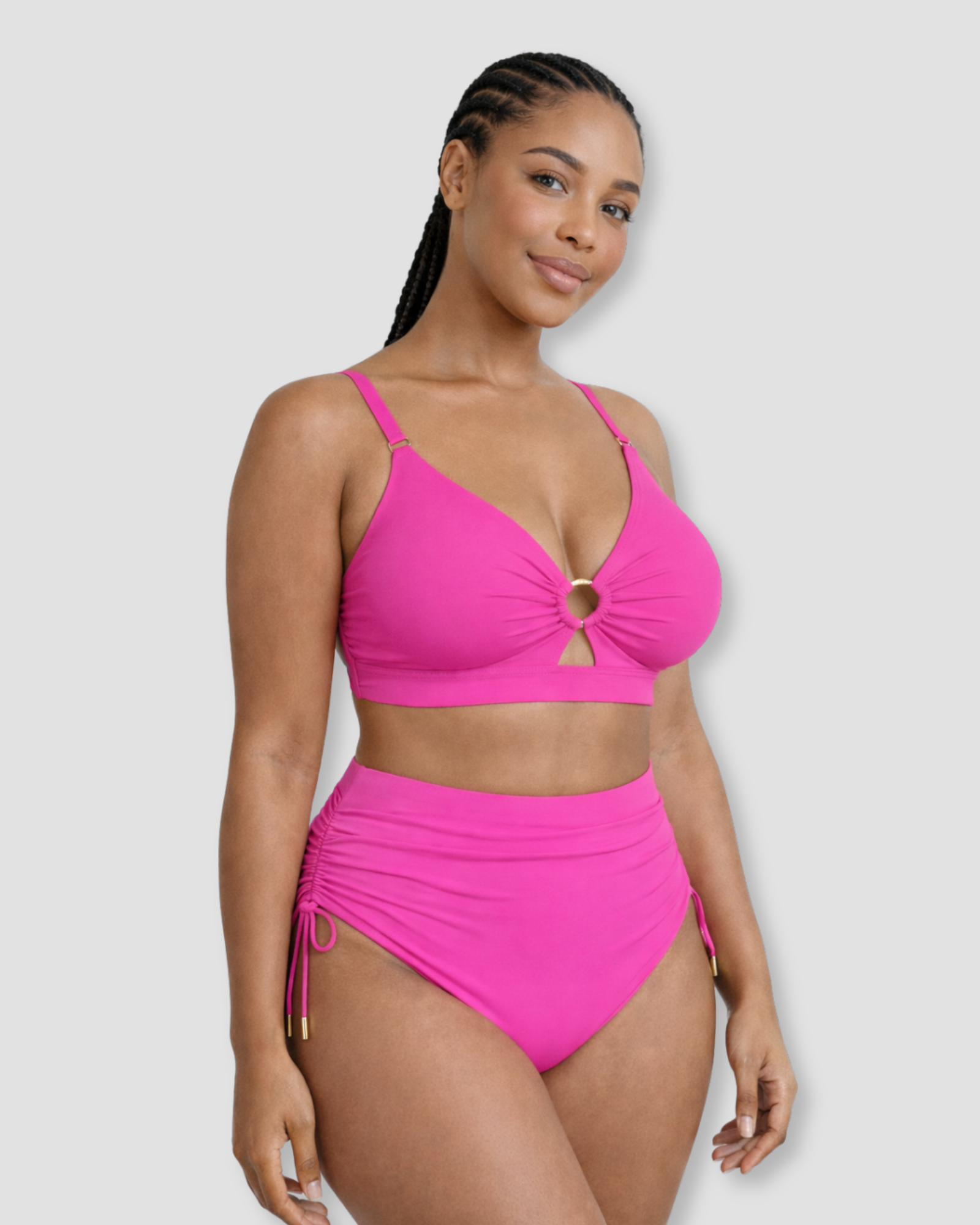 Pear Shapewear Amalfi High Rise Bikini Set Pink 14