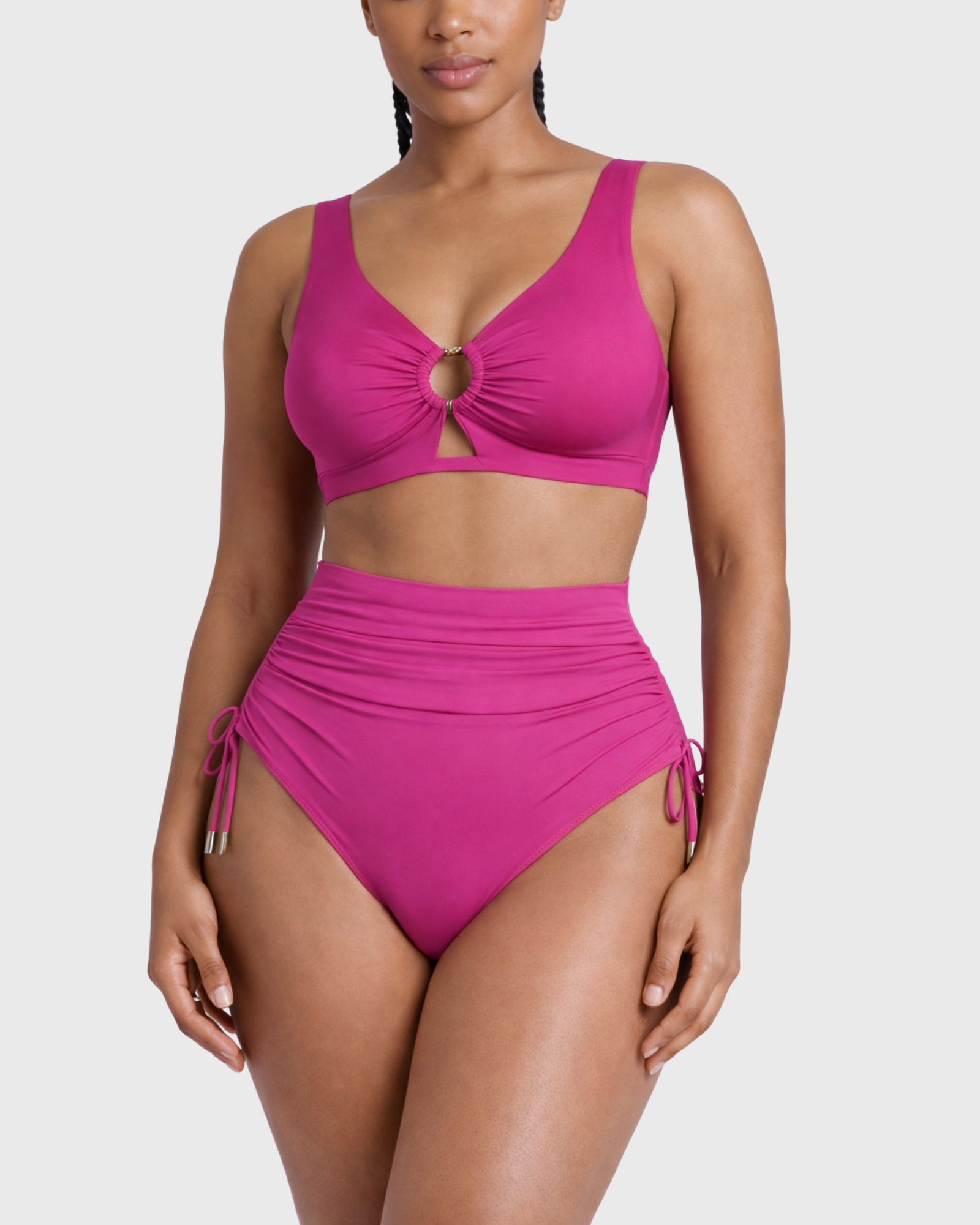 Pear Shapewear Amalfi High Rise Bikini Set Pink 15