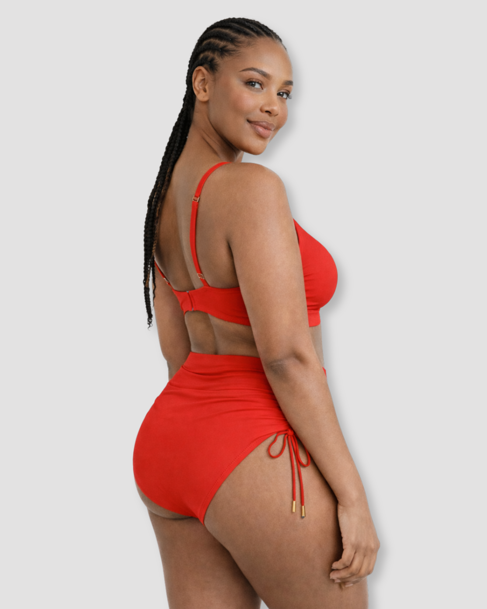 Pear Shapewear Amalfi High Rise Bikini Set Red 16