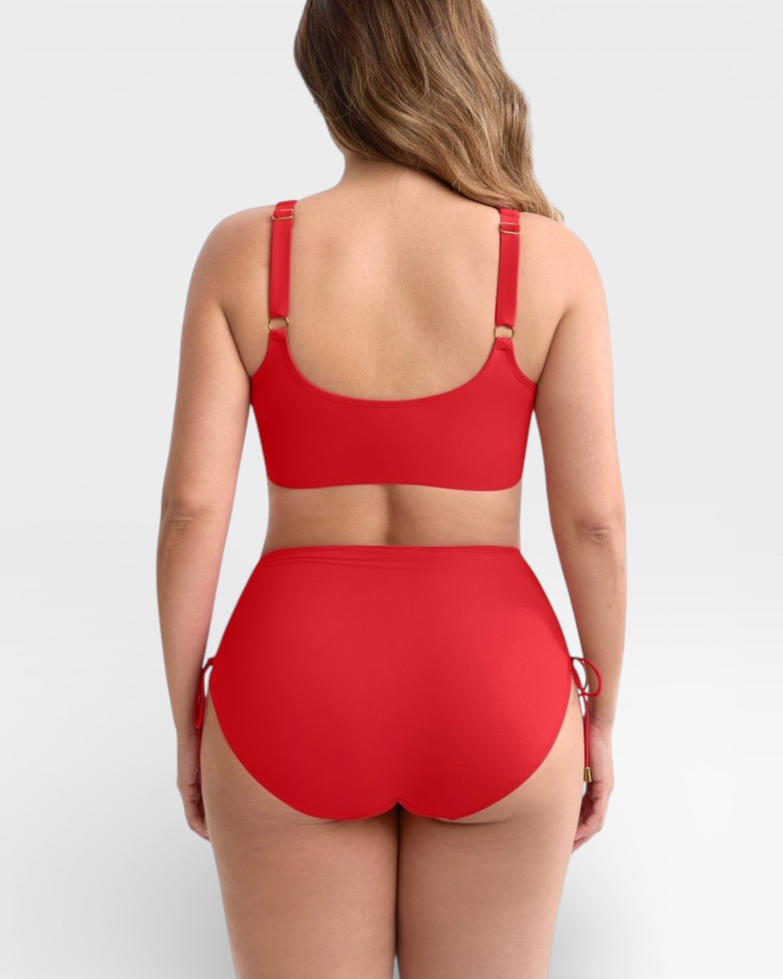 Pear Shapewear Amalfi High Rise Bikini Set Red 3