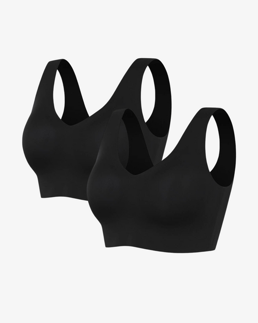 Pear Shapewear Amelia Wireless Comfort Bra Black 2 Pack 1600