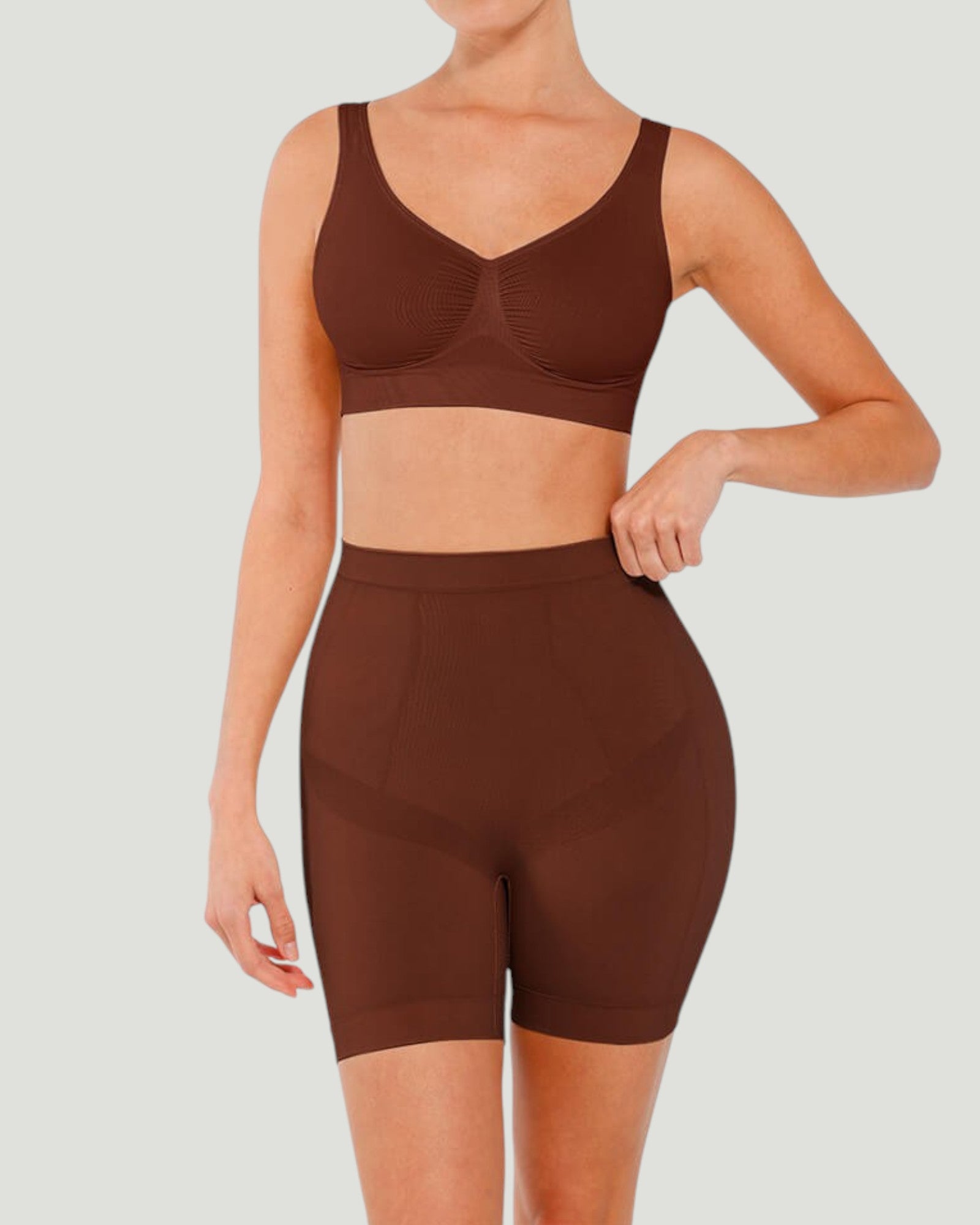 Pear Shapewear Ayla Mid-Thigh Cocao Brown 1