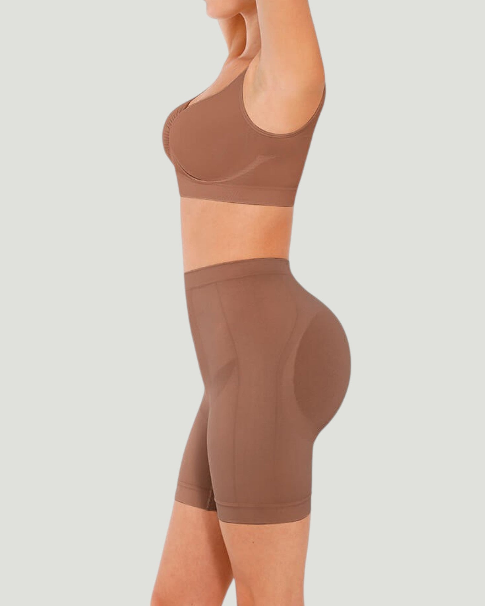 Pear Shapewear Ayla Mid-Thigh Mocha Brown 2
