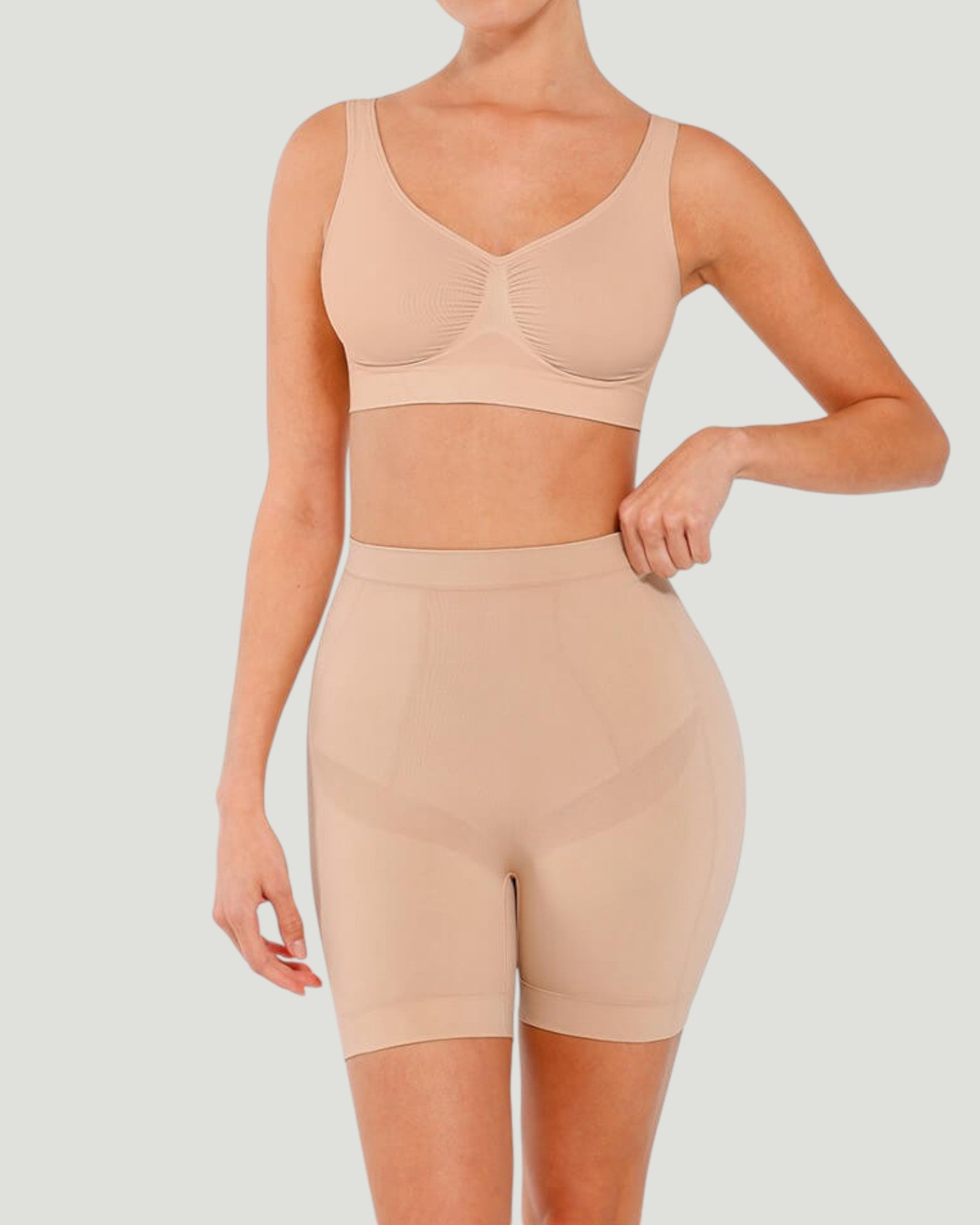 Pear Shapewear Ayla Mid-Thigh Short Pink Blush 1