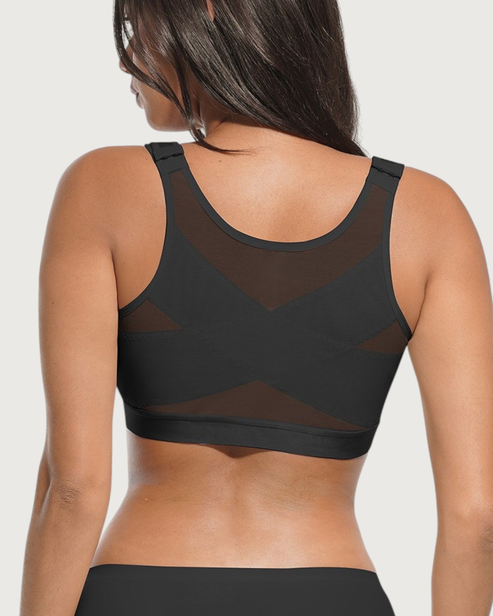 Pear Shapewear Blair Full Coverage Front-Closure Bra Carbon Black 1