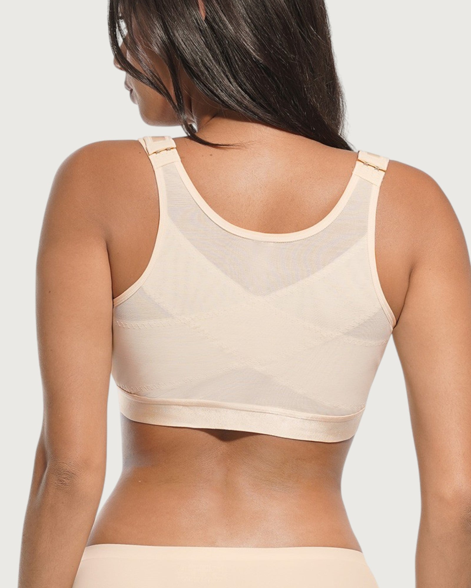Pear Shapewear Blair Full Coverage Front-Closure Bra Champagne Beige 3