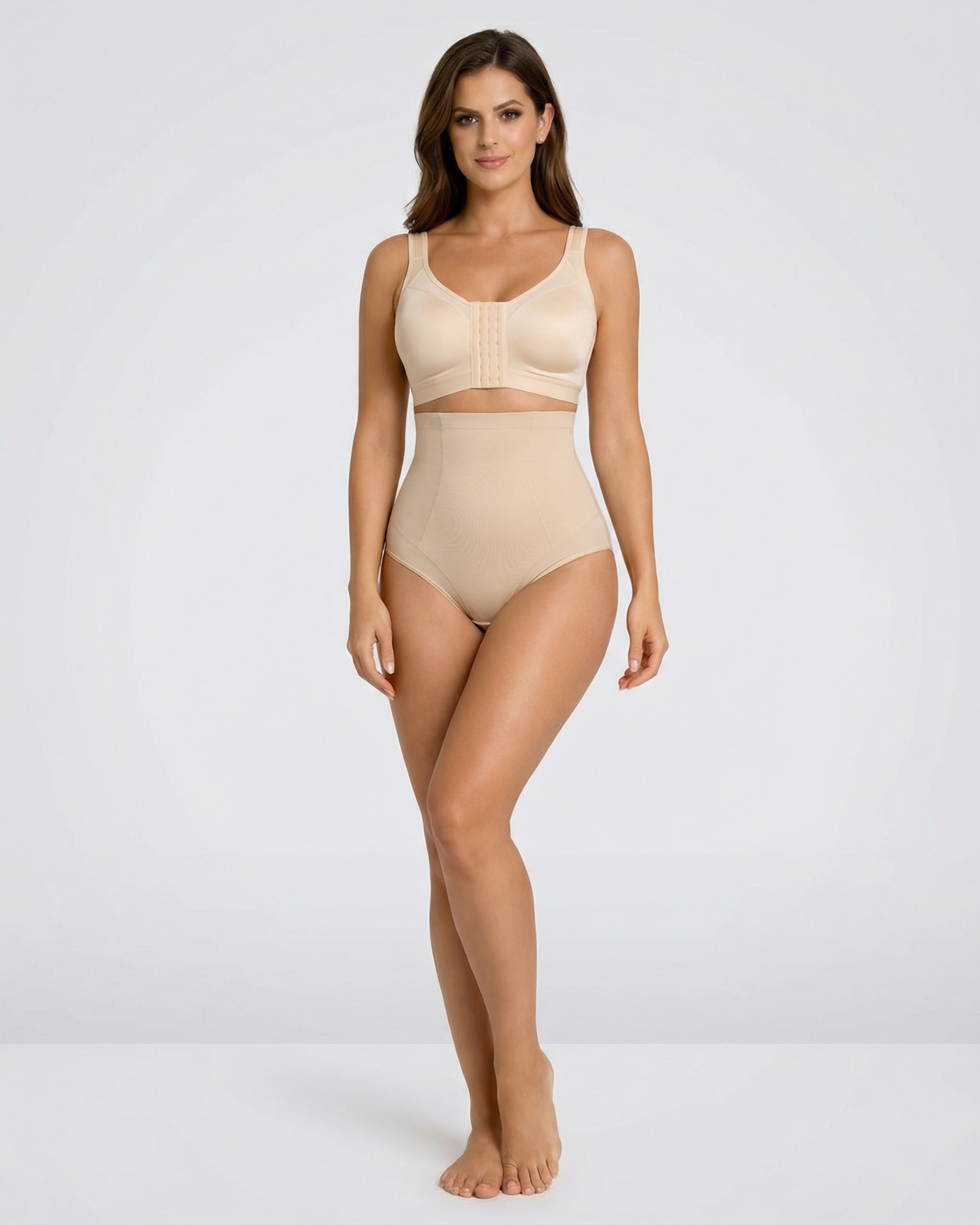 Pear Shapewear Blair Full Coverage Front-Closure Bra Champagne Beige 9