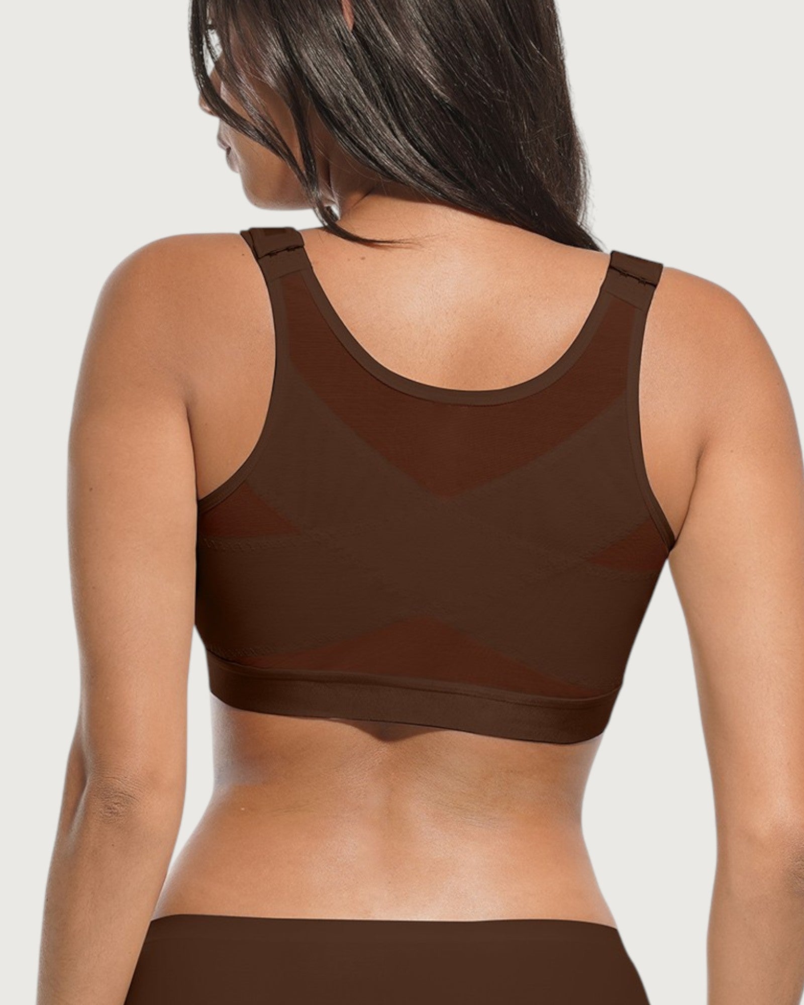 Pear Shapewear Blair Full Coverage Front-Closure Bra Cocao Brown 2