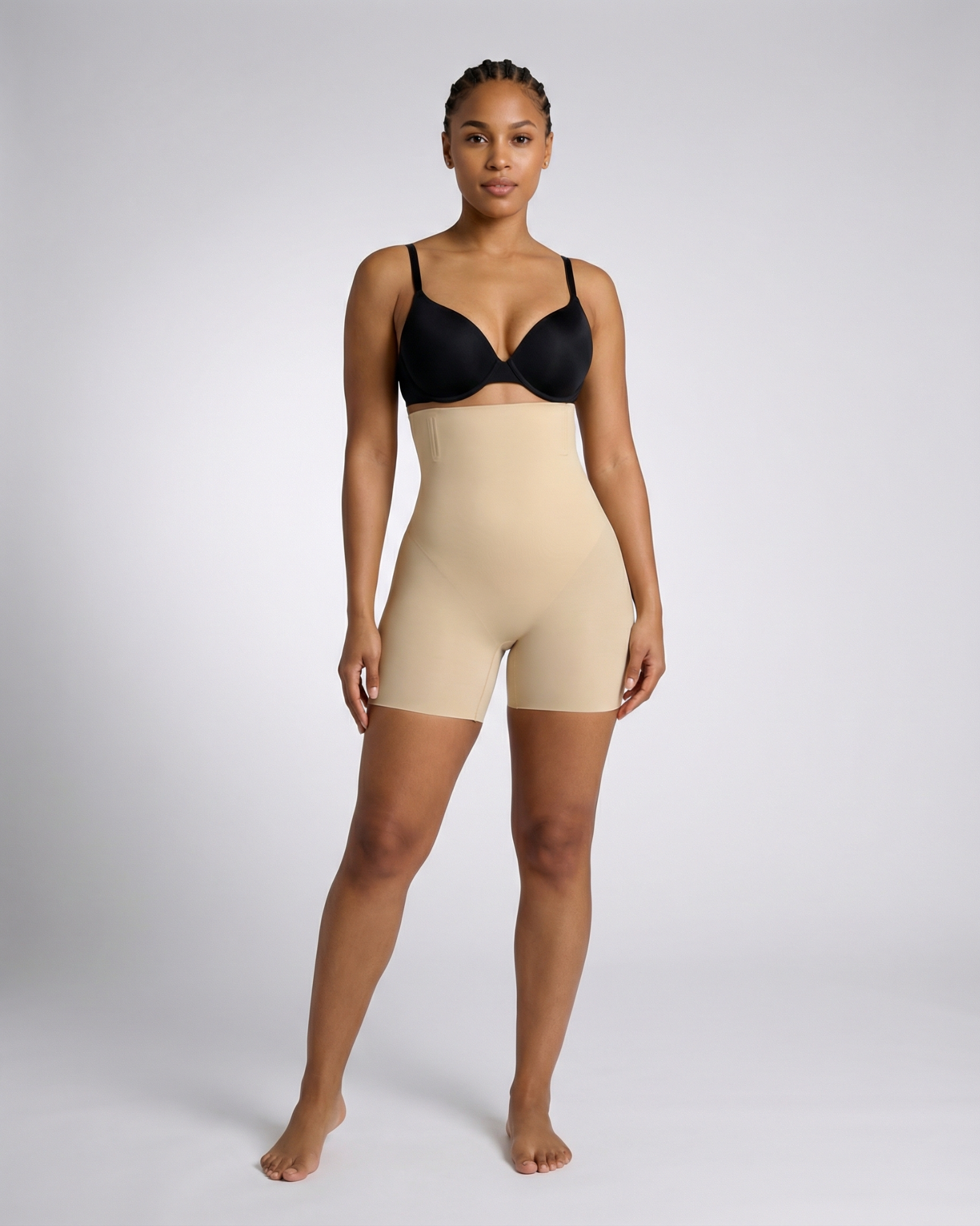 Pear Shapewear Blakely Padded Butt Mid-Thigh Short Champagne Beige 10