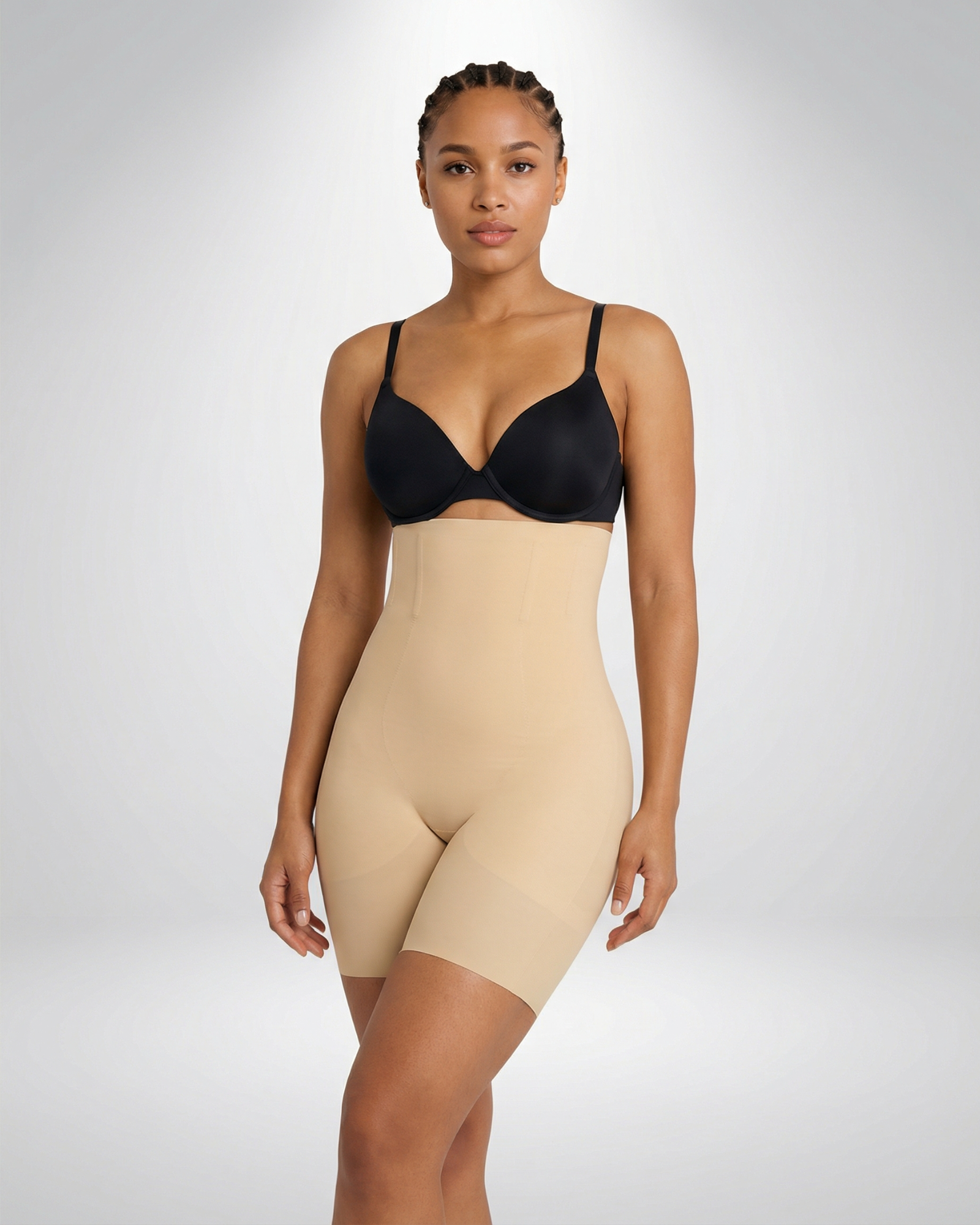 Pear Shapewear Blakely Padded Hip Mid-Thigh Short Champagne Beige 7