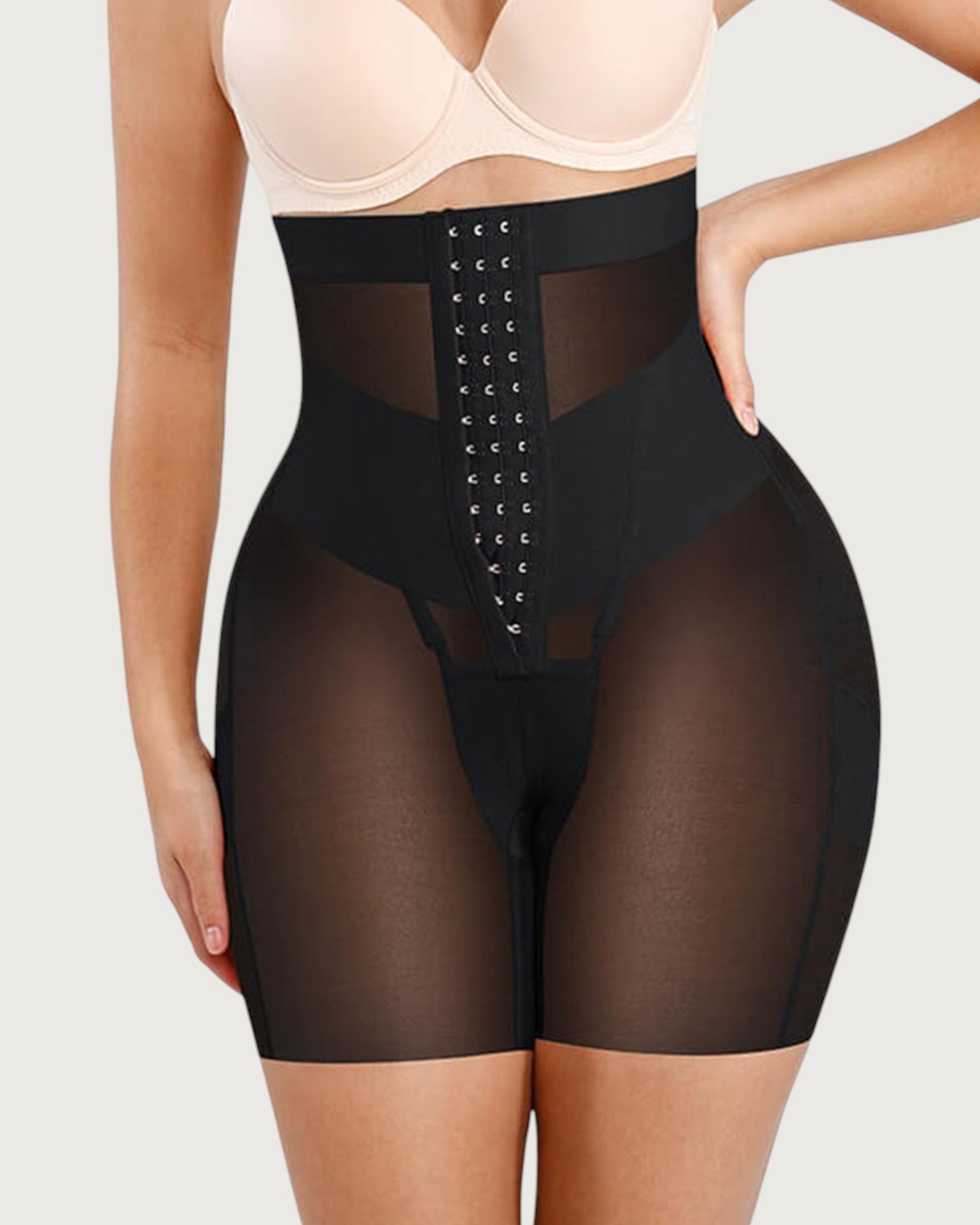 Pear Shapewear Celine High-Waist Mid-Thigh Short Carbon Black 1