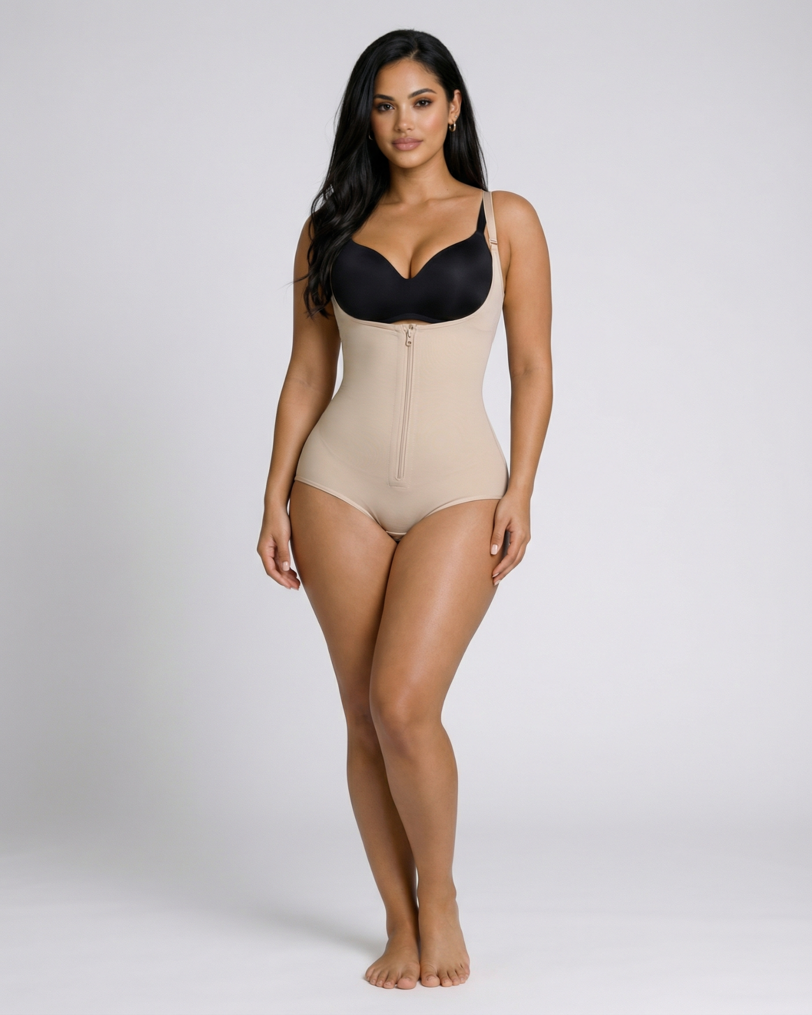 Pear Shapewear Ella Open-Bust Brief Bodysuit Champagne Beige 9