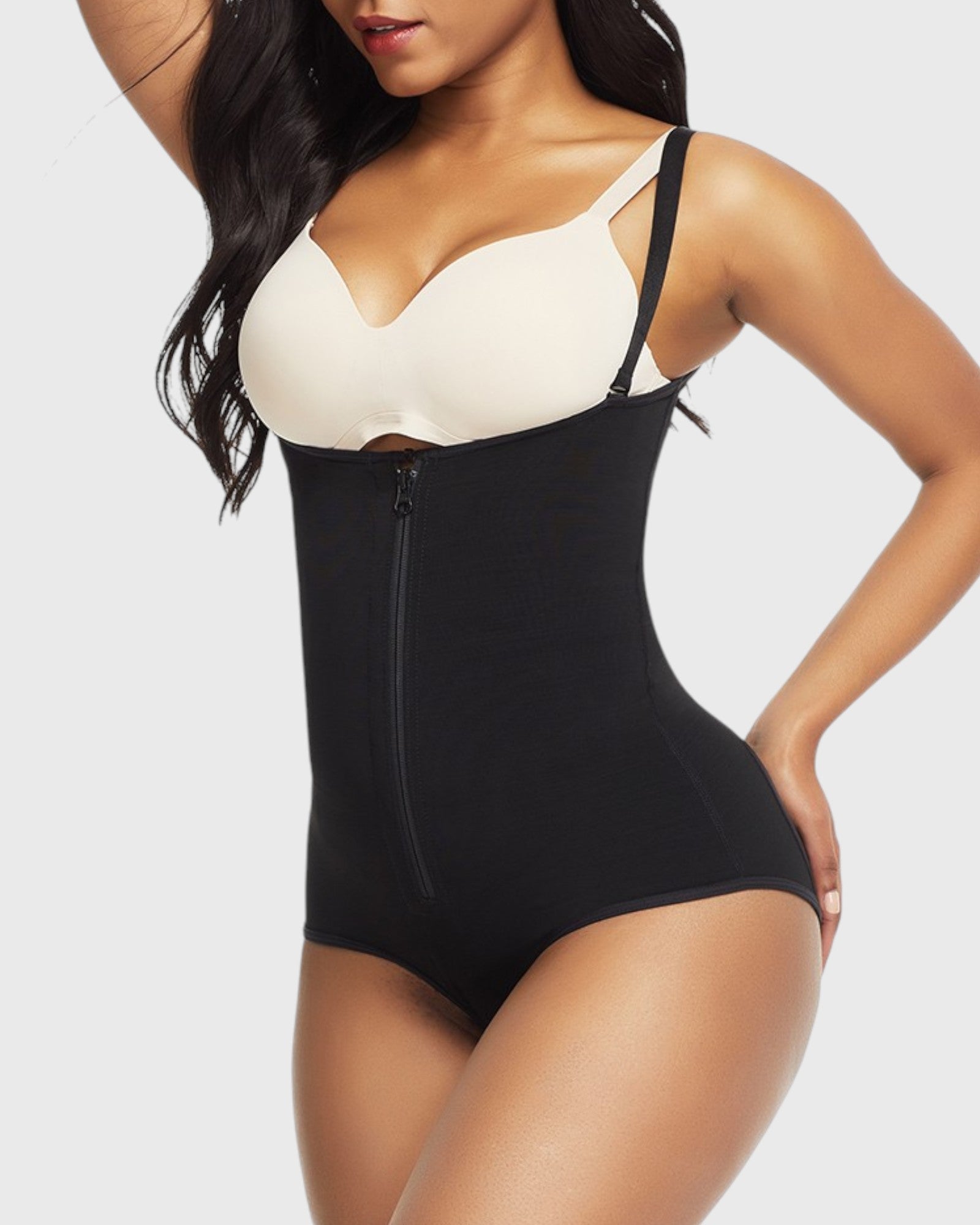 Pear Shapewear Ella Open-Bust Brief Bodysuit Carbon Black 6