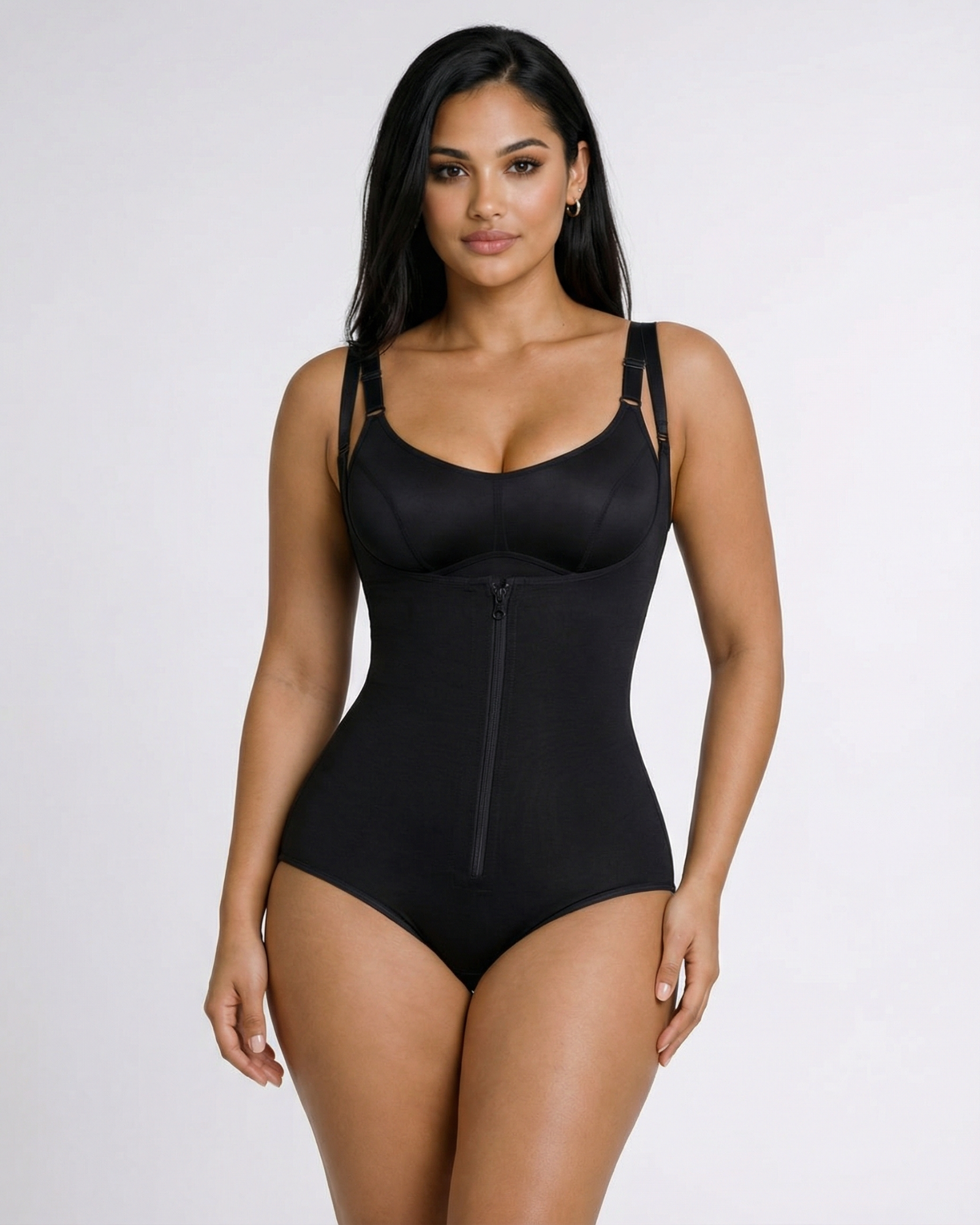 Pear Shapewear Ella Open-Bust Brief Bodysuit Carbon Black 9