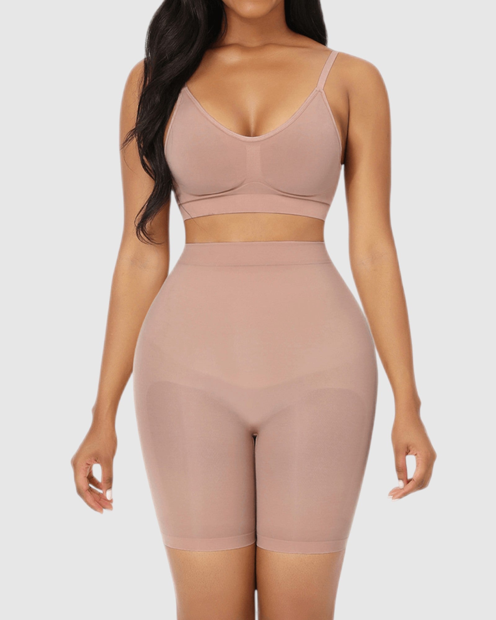 Pear Shapewear Gabie High-Waist Mid-Thigh Short Blush Pink 1