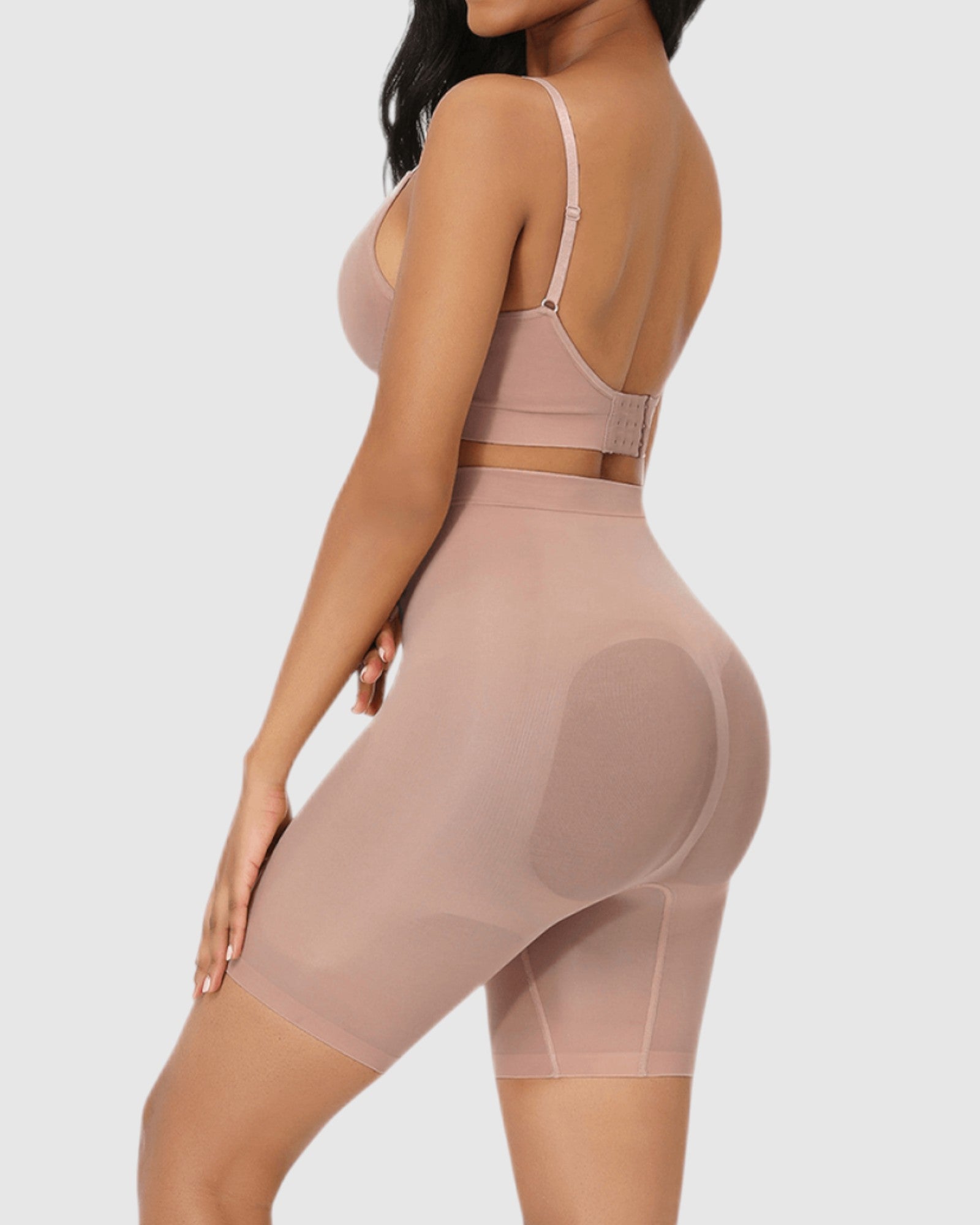 Pear Shapewear Gabie High-Waist Mid-Thigh Short Blush Pink 3