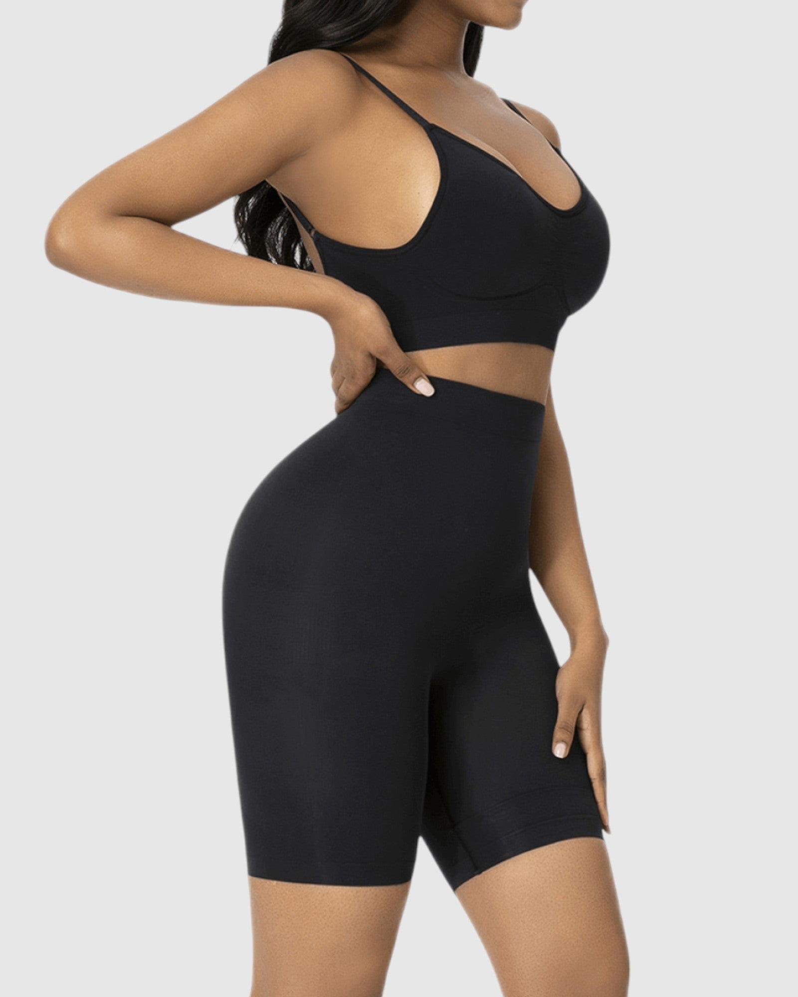 Pear Shapewear Gabie High-Waist Mid-Thigh Short Carbon Black 5